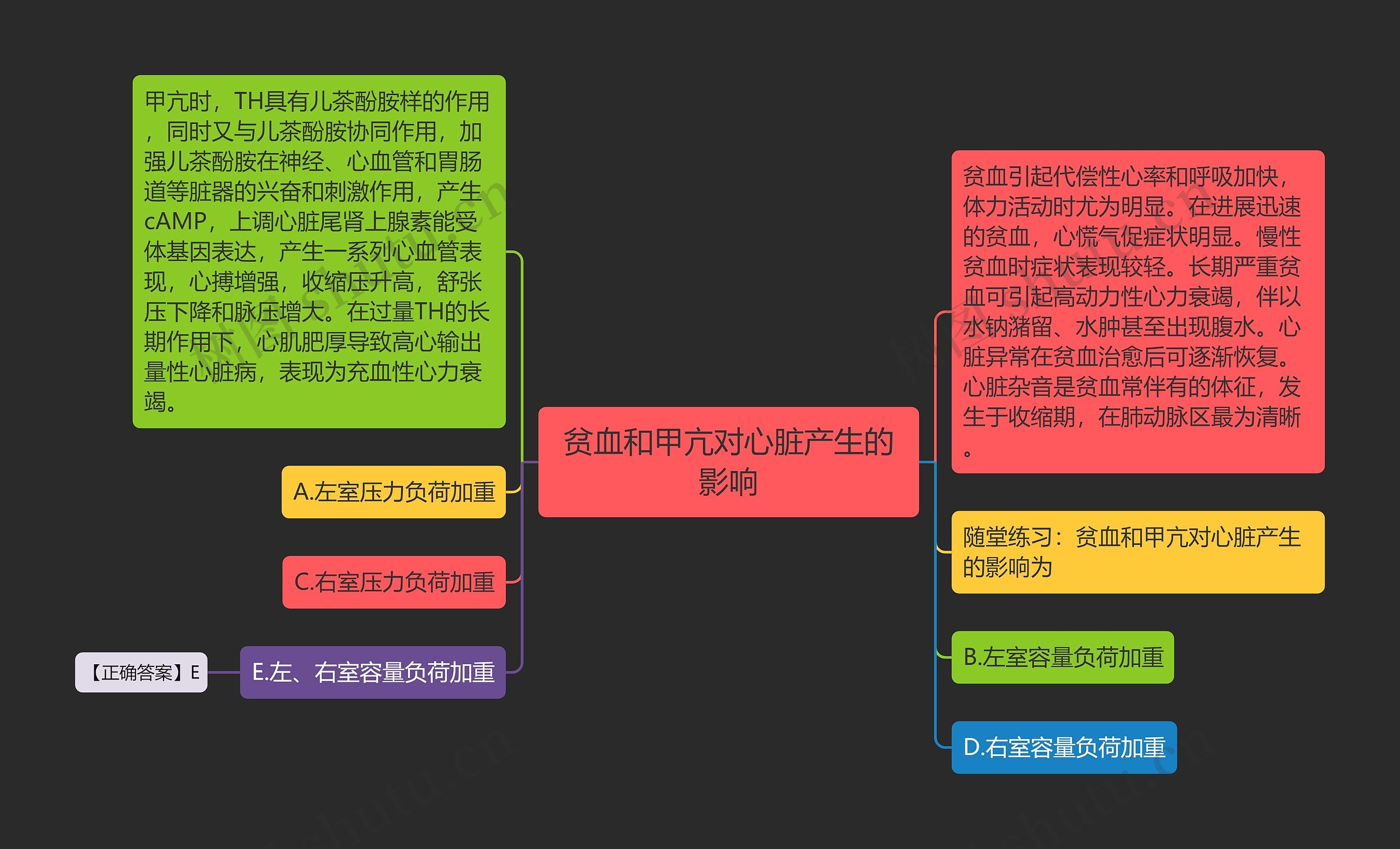 贫血和甲亢对心脏产生的影响思维导图