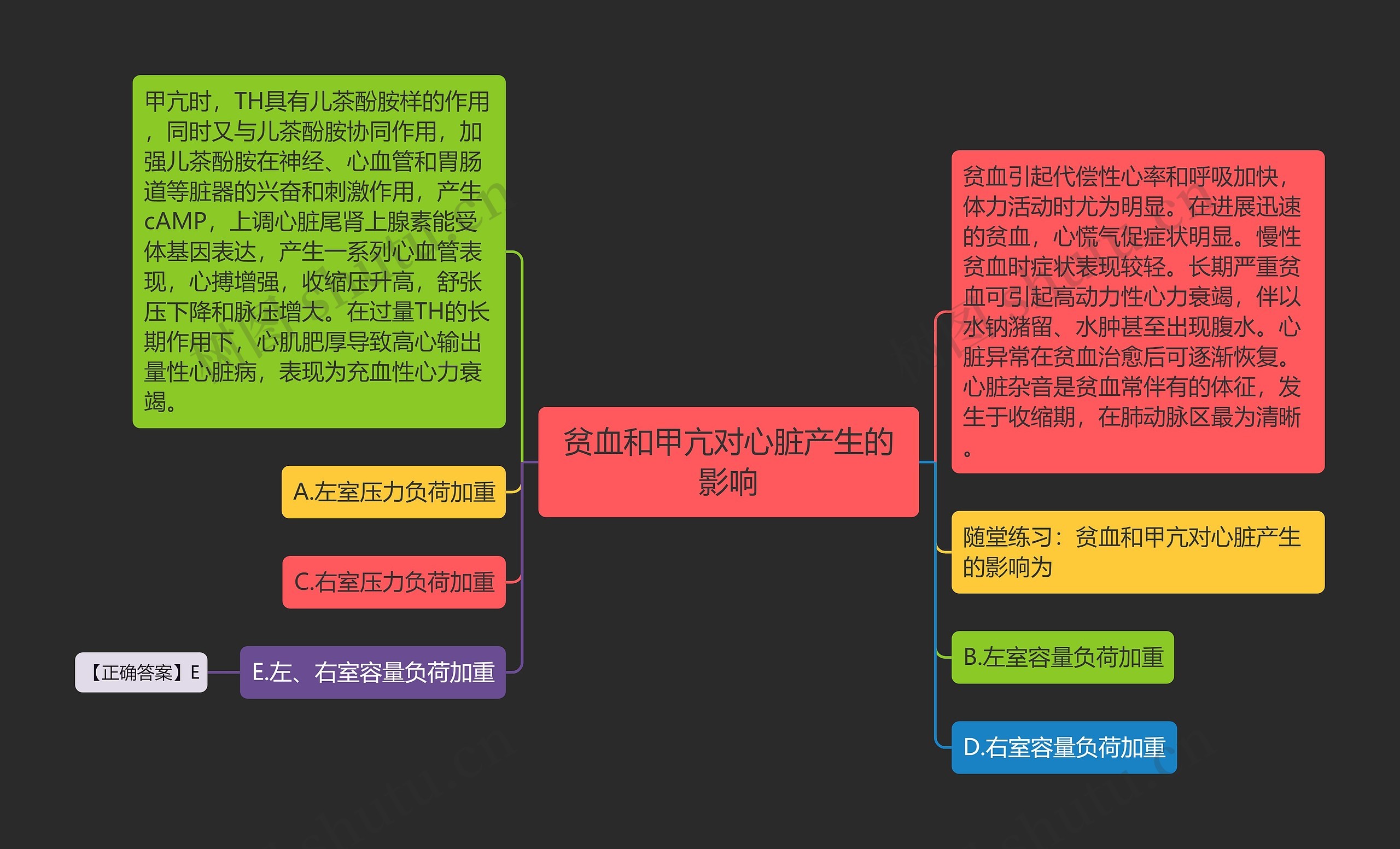 贫血和甲亢对心脏产生的影响思维导图高清图 贫血和甲亢对心脏产生的影响思维导图