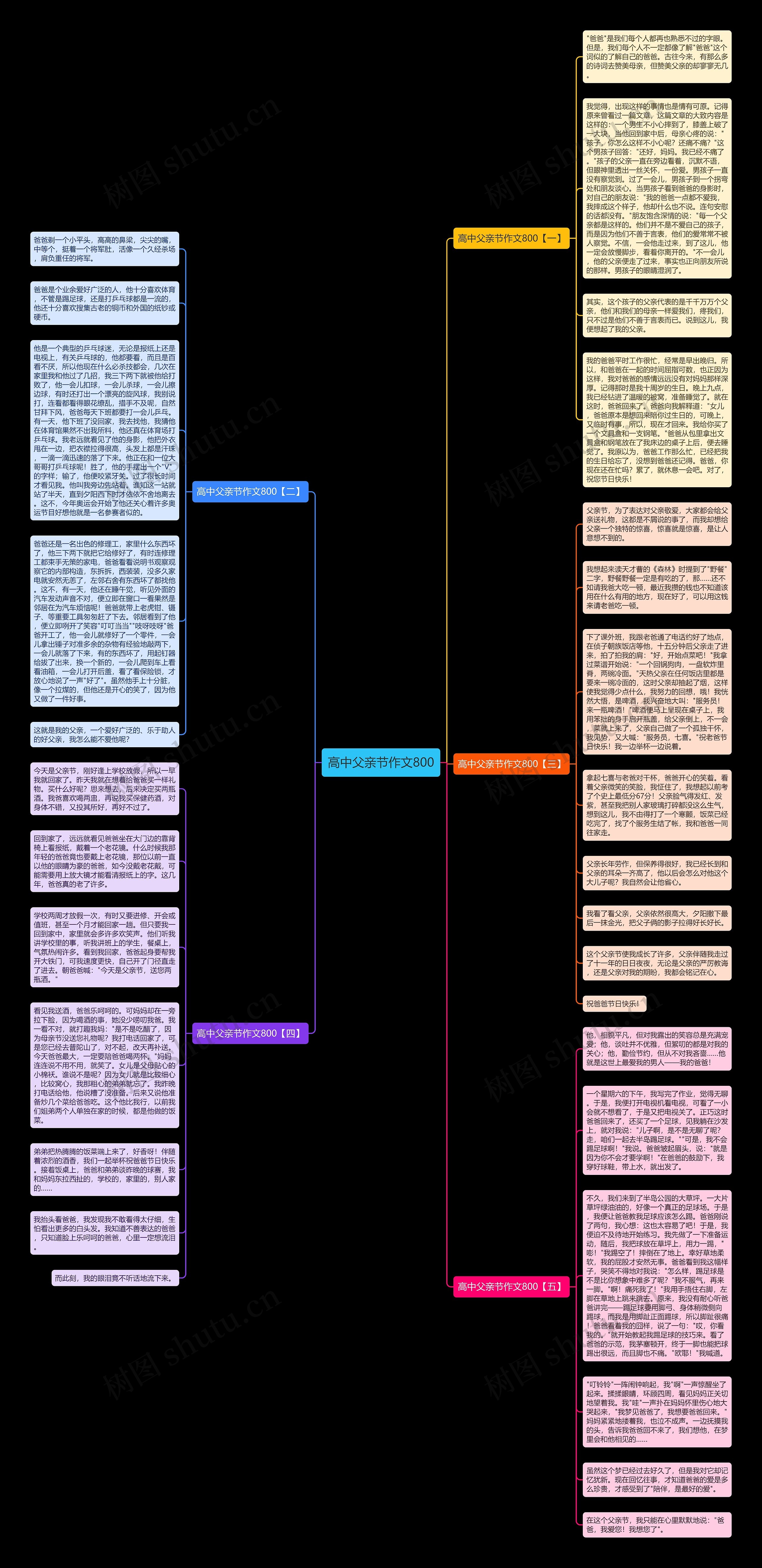高中父亲节作文800思维导图
