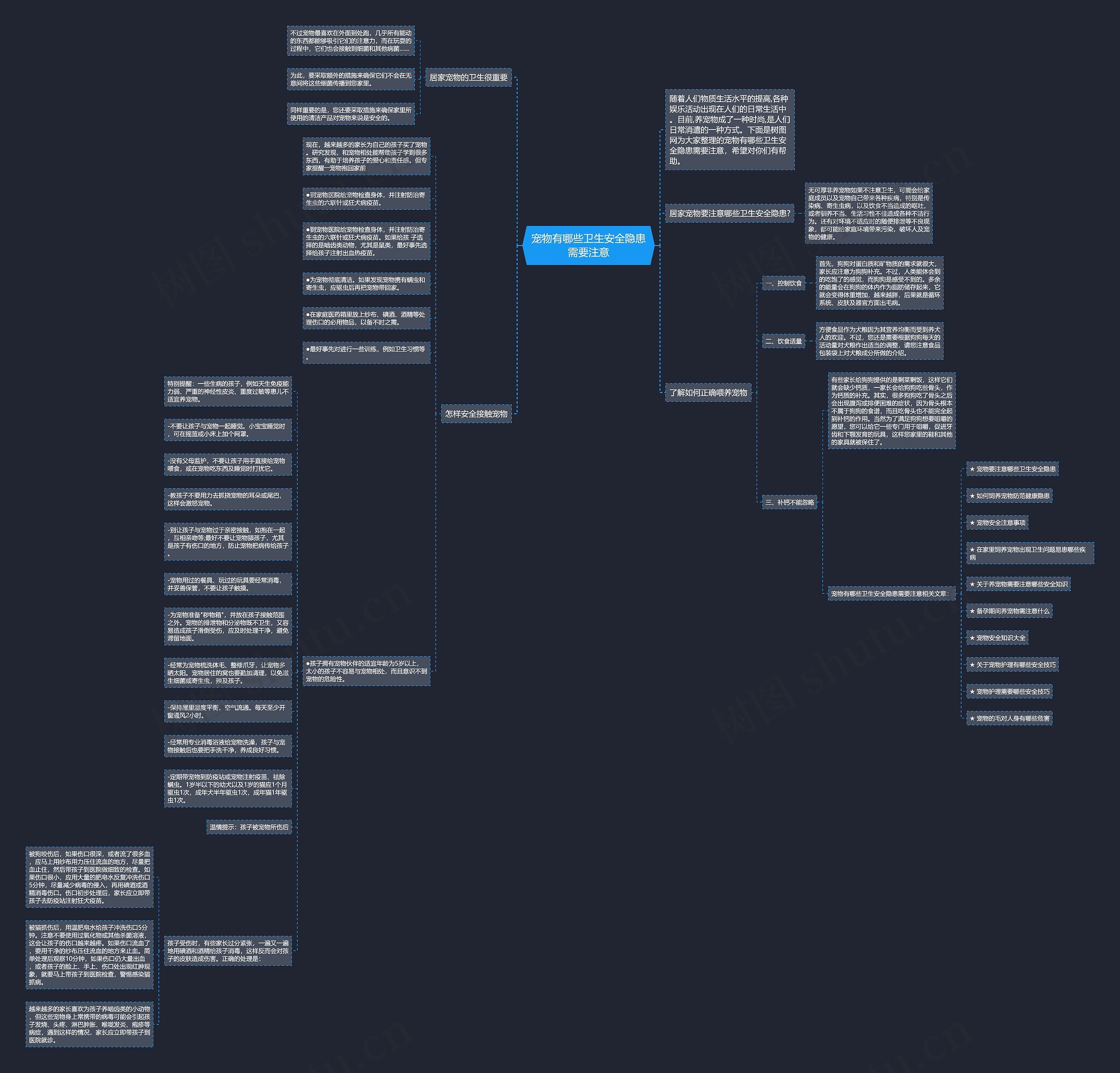 宠物有哪些卫生安全隐患需要注意思维导图高清图 宠物有哪些卫生安全隐患需要注意思维导图