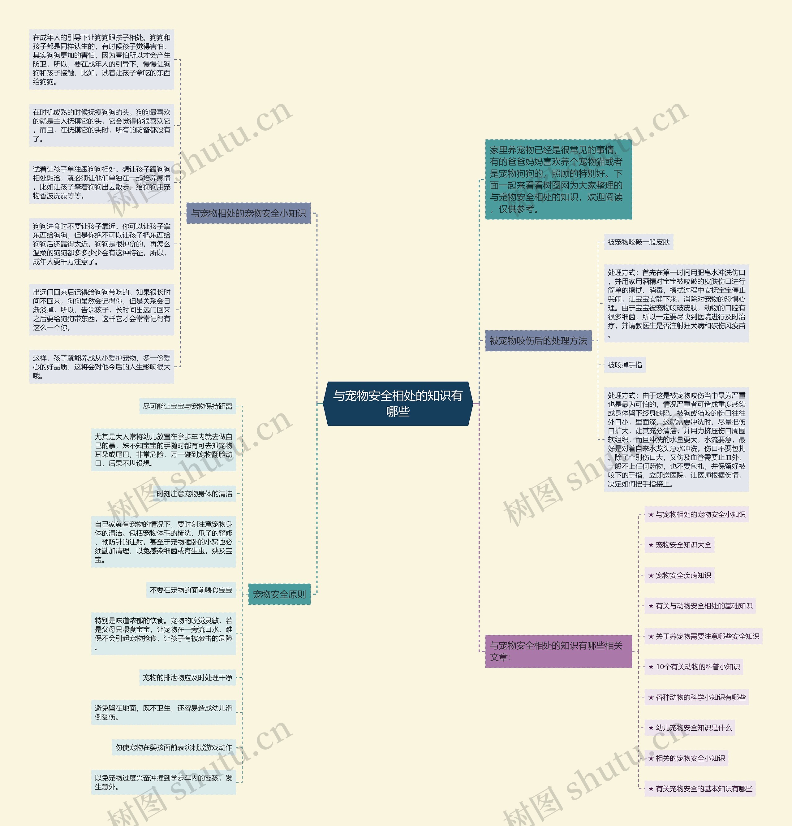 与宠物安全相处的知识有哪些思维导图