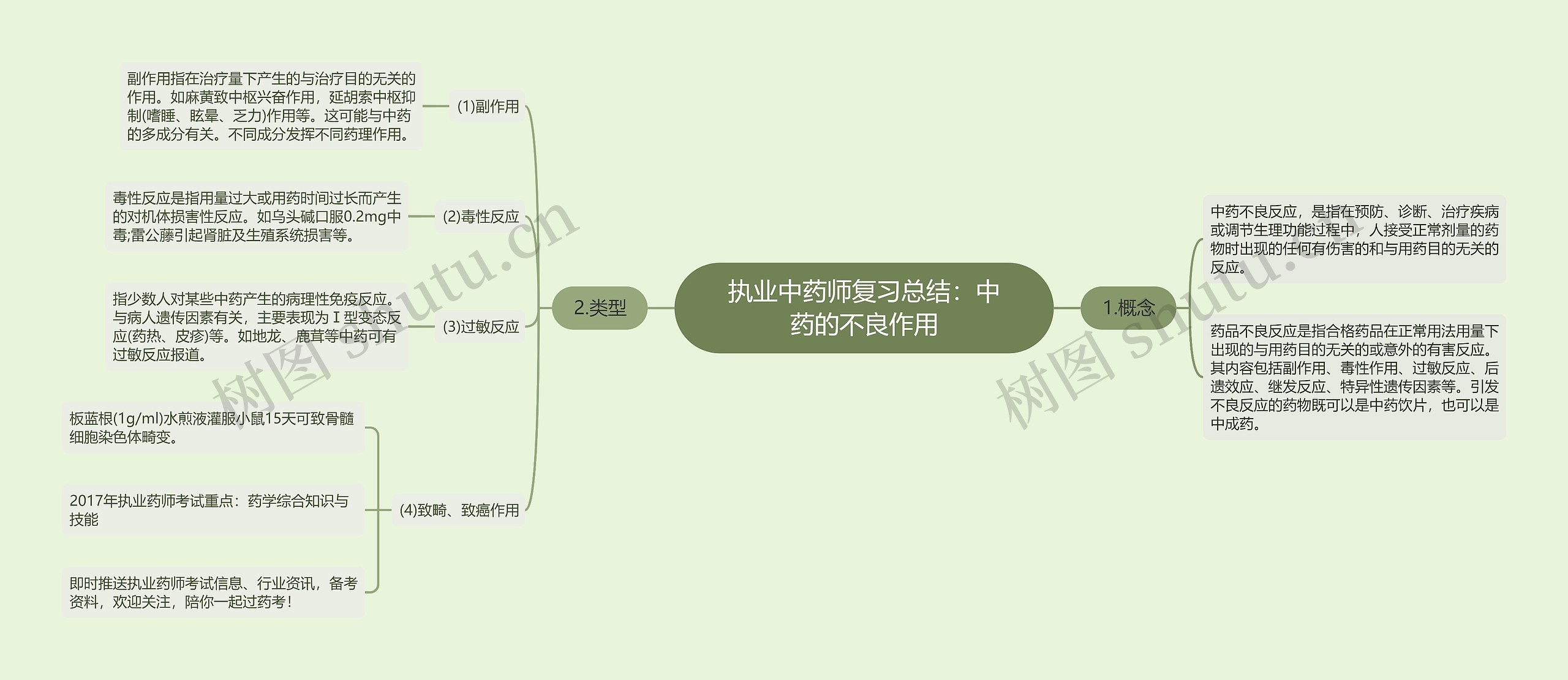 执业中药师复习总结:中药的不良作用思维导图高清图 执业中药师复习总结:中药的不良作用思维导图