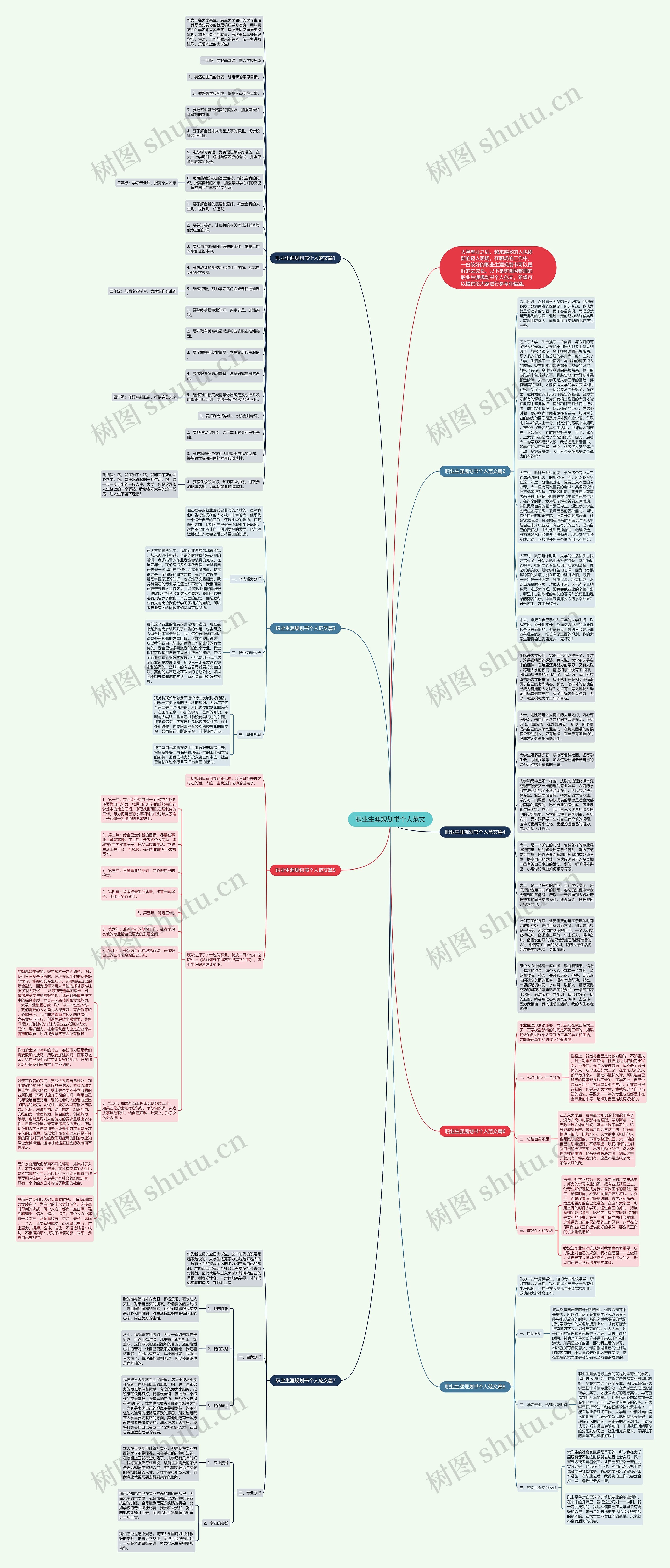 职业生涯规划书个人范文思维导图
