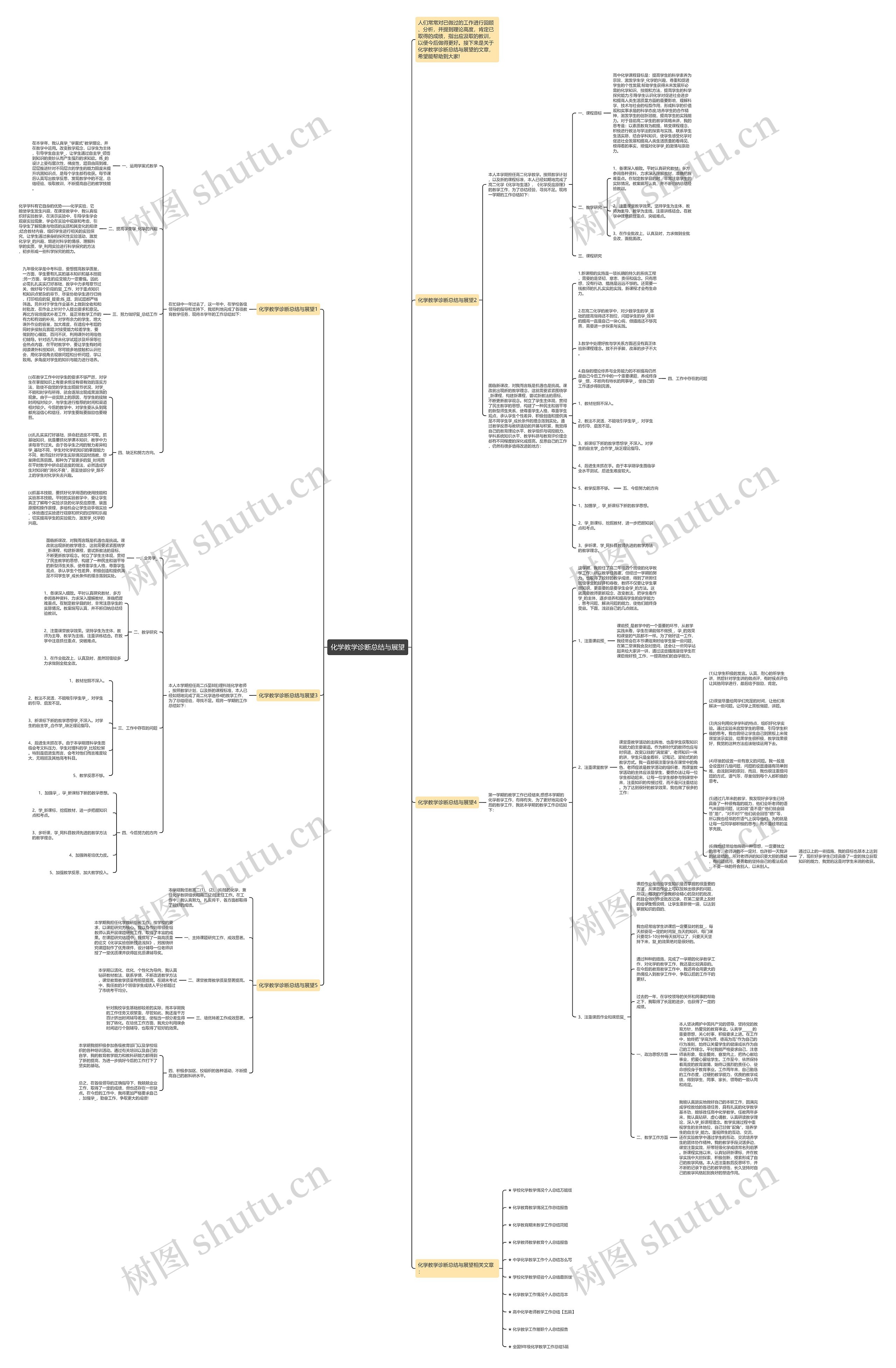化学教学诊断总结与展望思维导图