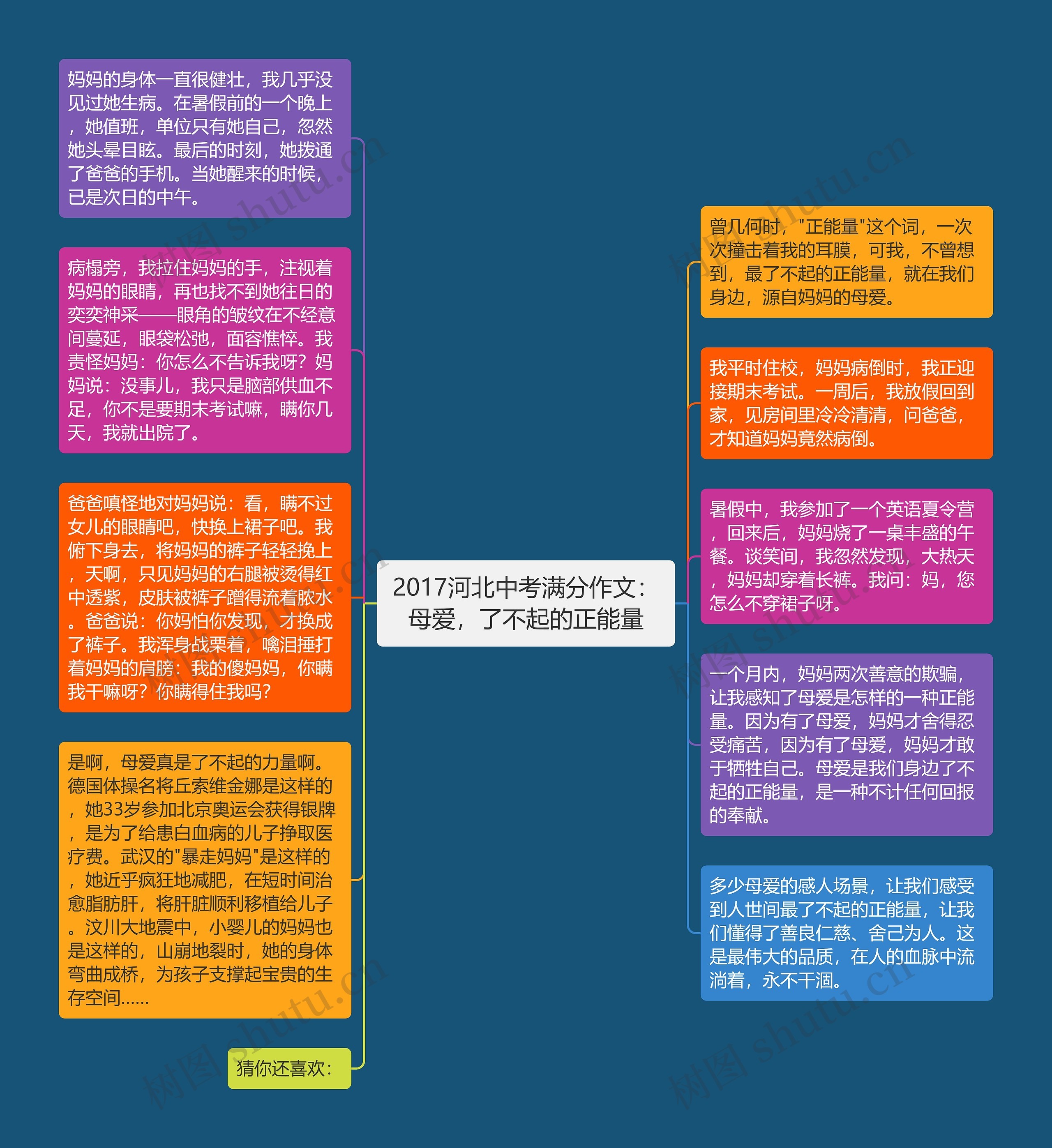 2017河北中考满分作文：母爱，了不起的正能量