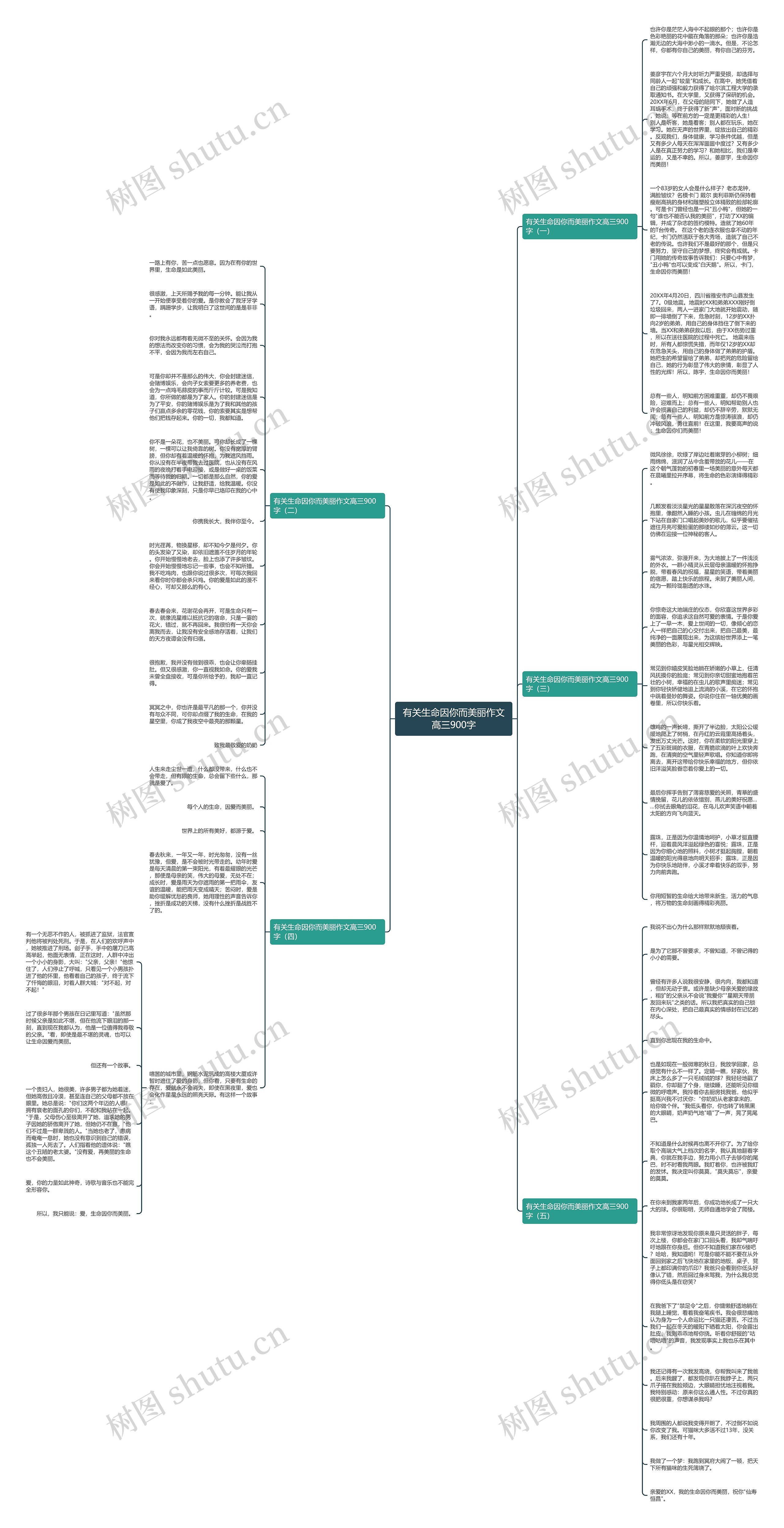 有关生命因你而美丽作文高三900字思维导图