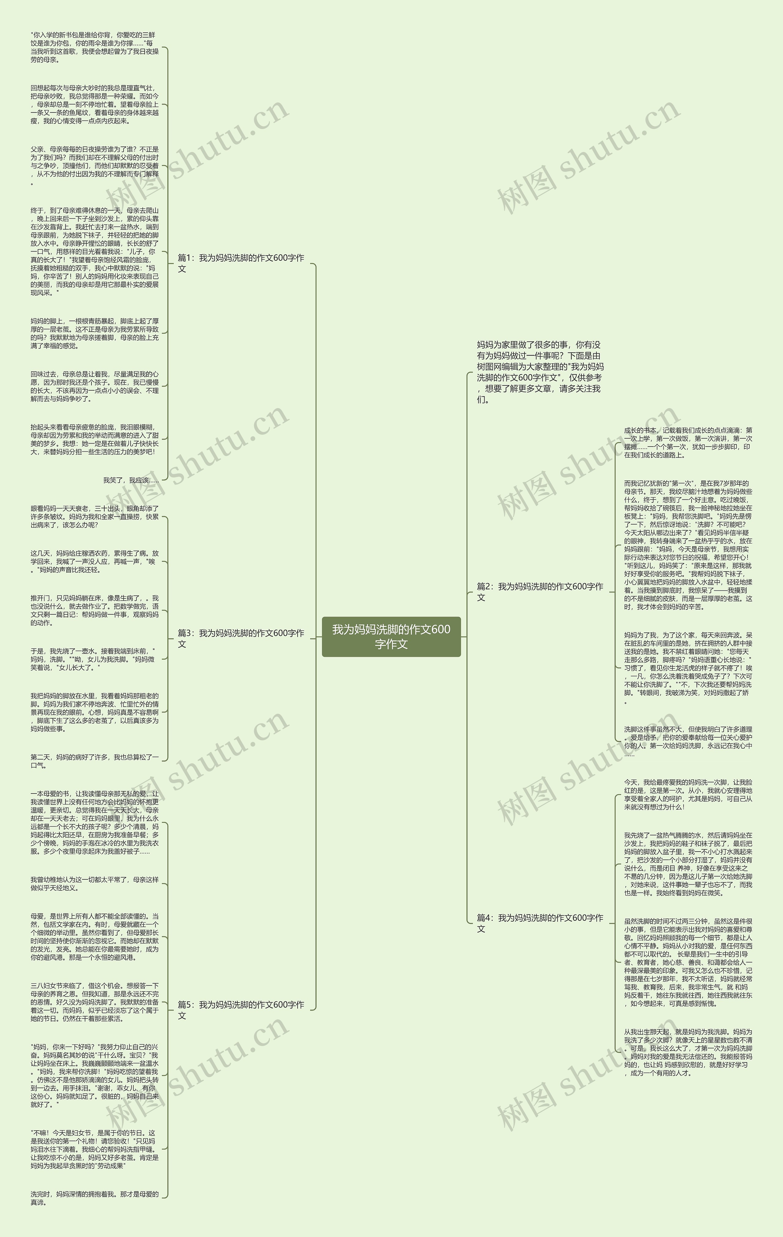 我为妈妈洗脚的作文600字作文思维导图