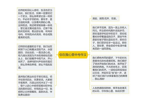 你在我心里中考作文