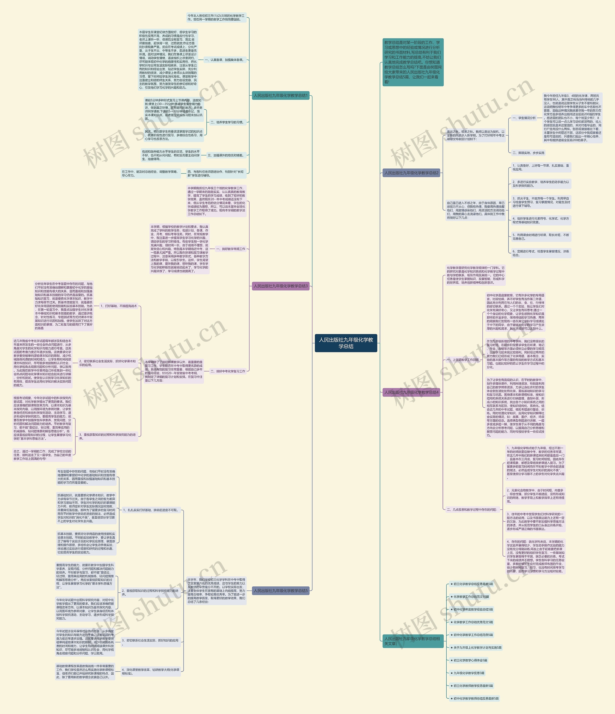 人民出版社九年级化学教学总结思维导图