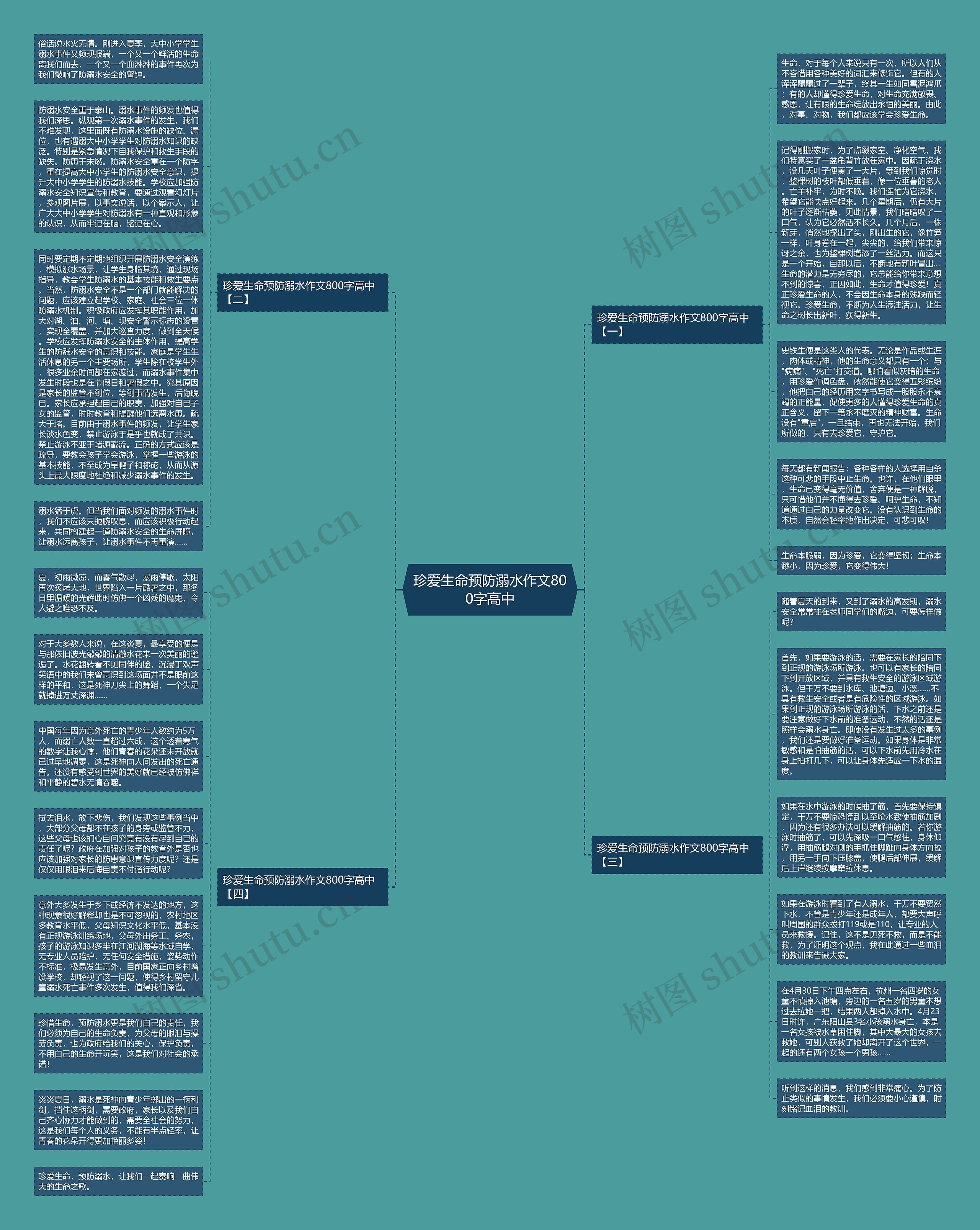 珍爱生命预防溺水作文800字高中思维导图