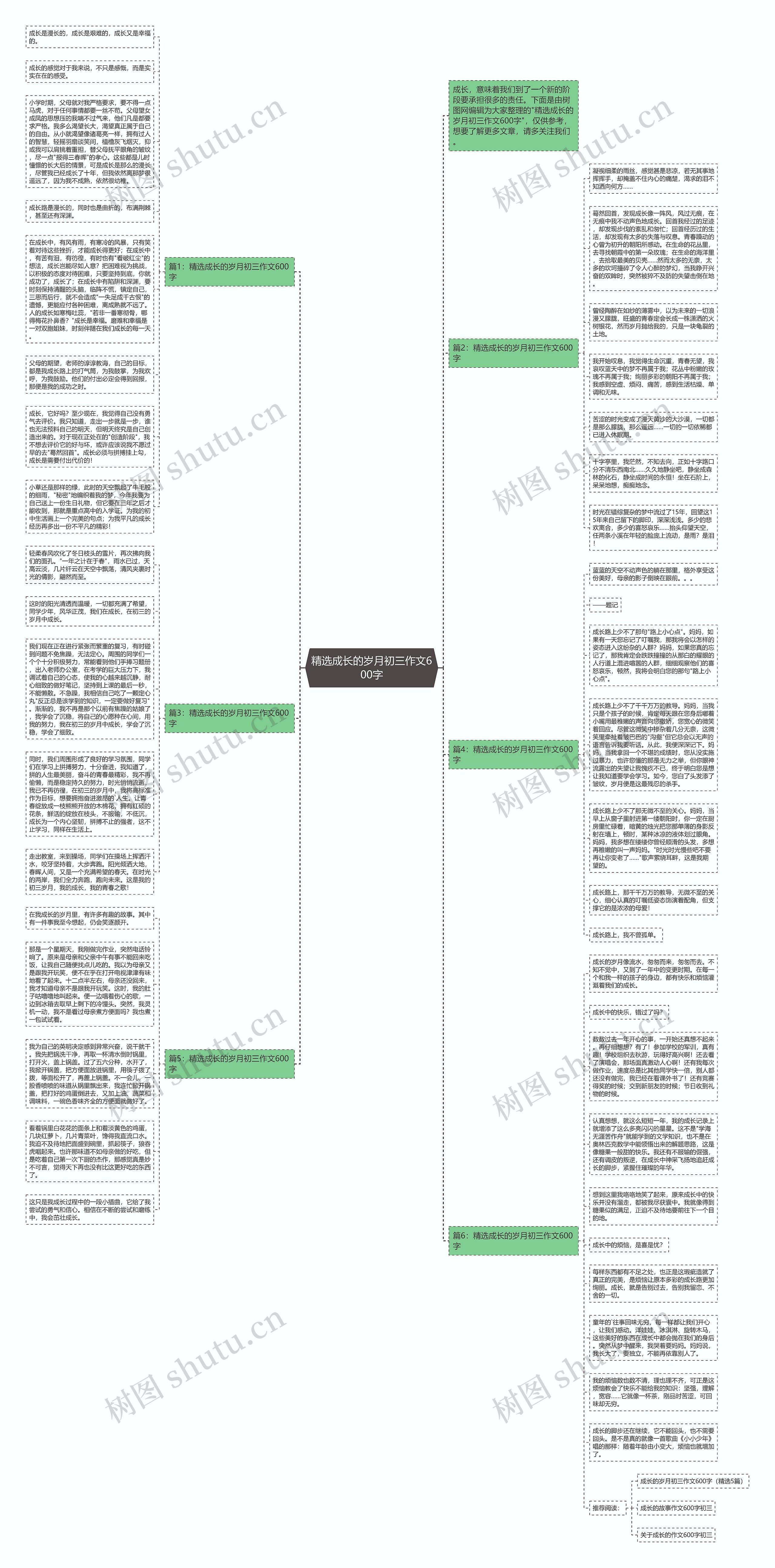 精选成长的岁月初三作文600字思维导图