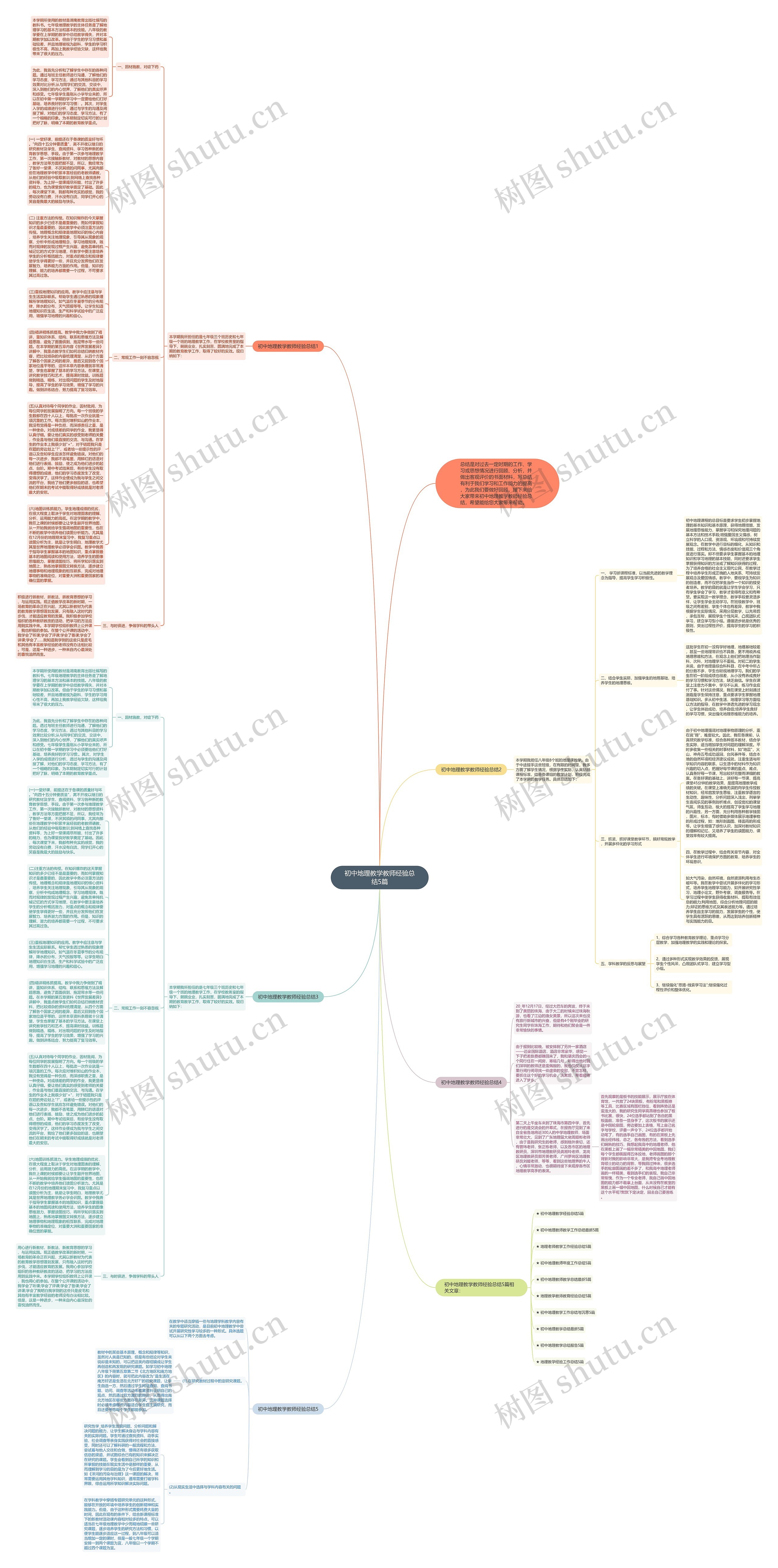 初中地理教学教师经验总结5篇思维导图