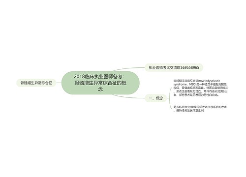 2018临床执业医师备考：骨髓增生异常综合征的概念