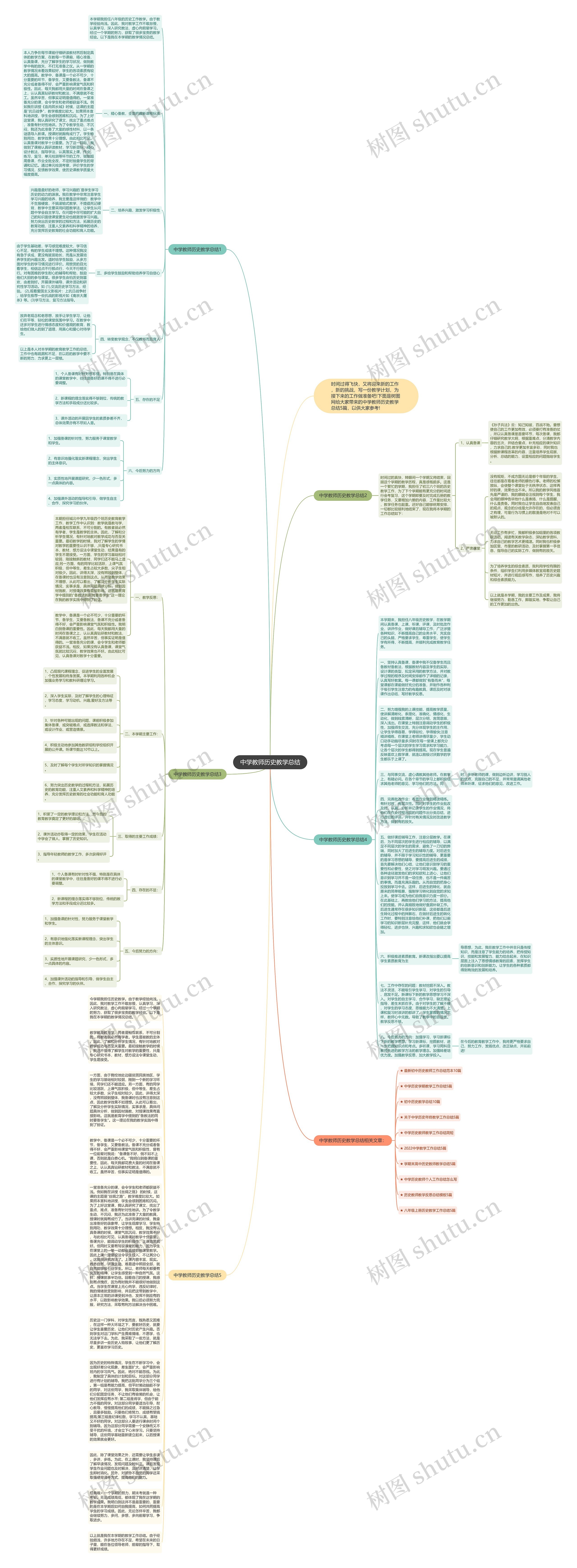 中学教师历史教学总结思维导图