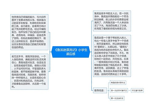 《鲁滨逊漂流记》小学生读后感