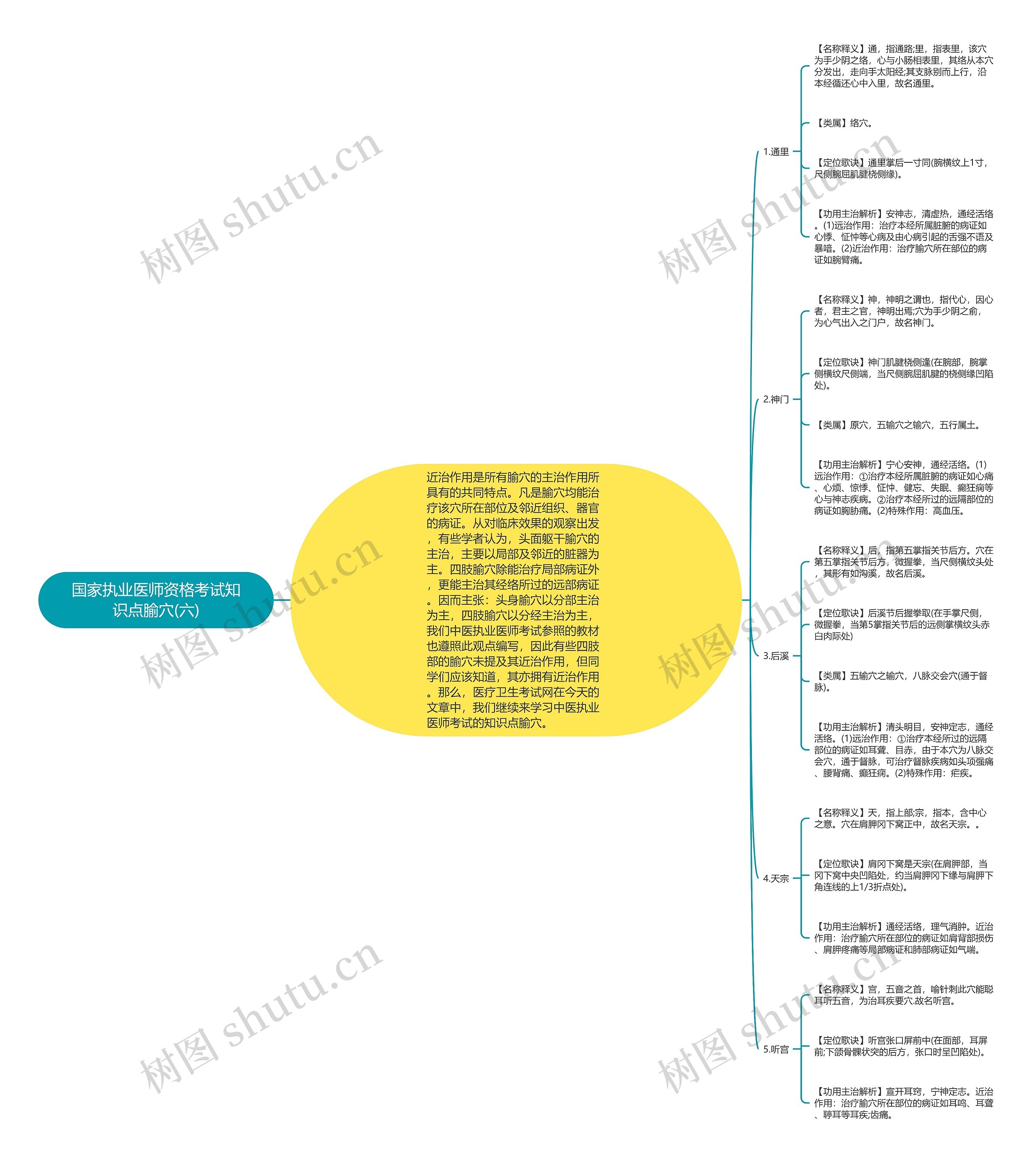 国家执业医师资格考试知识点腧穴(六)思维导图