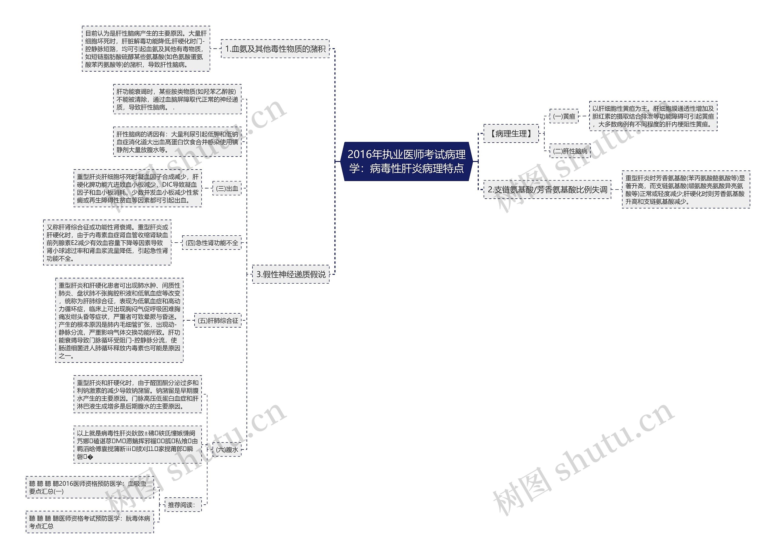 2016年执业医师考试病理学：病毒性肝炎病理特点思维导图