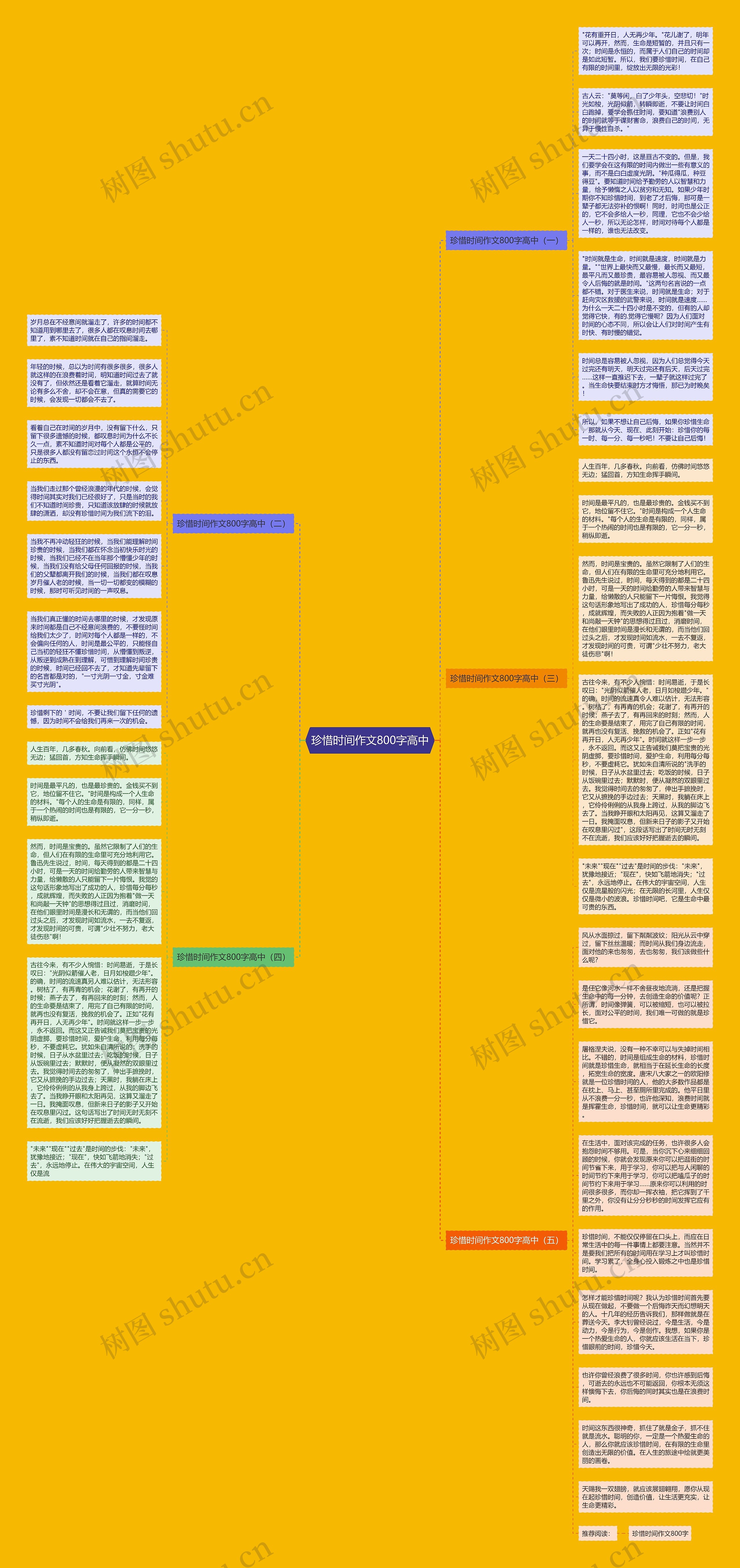 珍惜时间作文800字高中思维导图