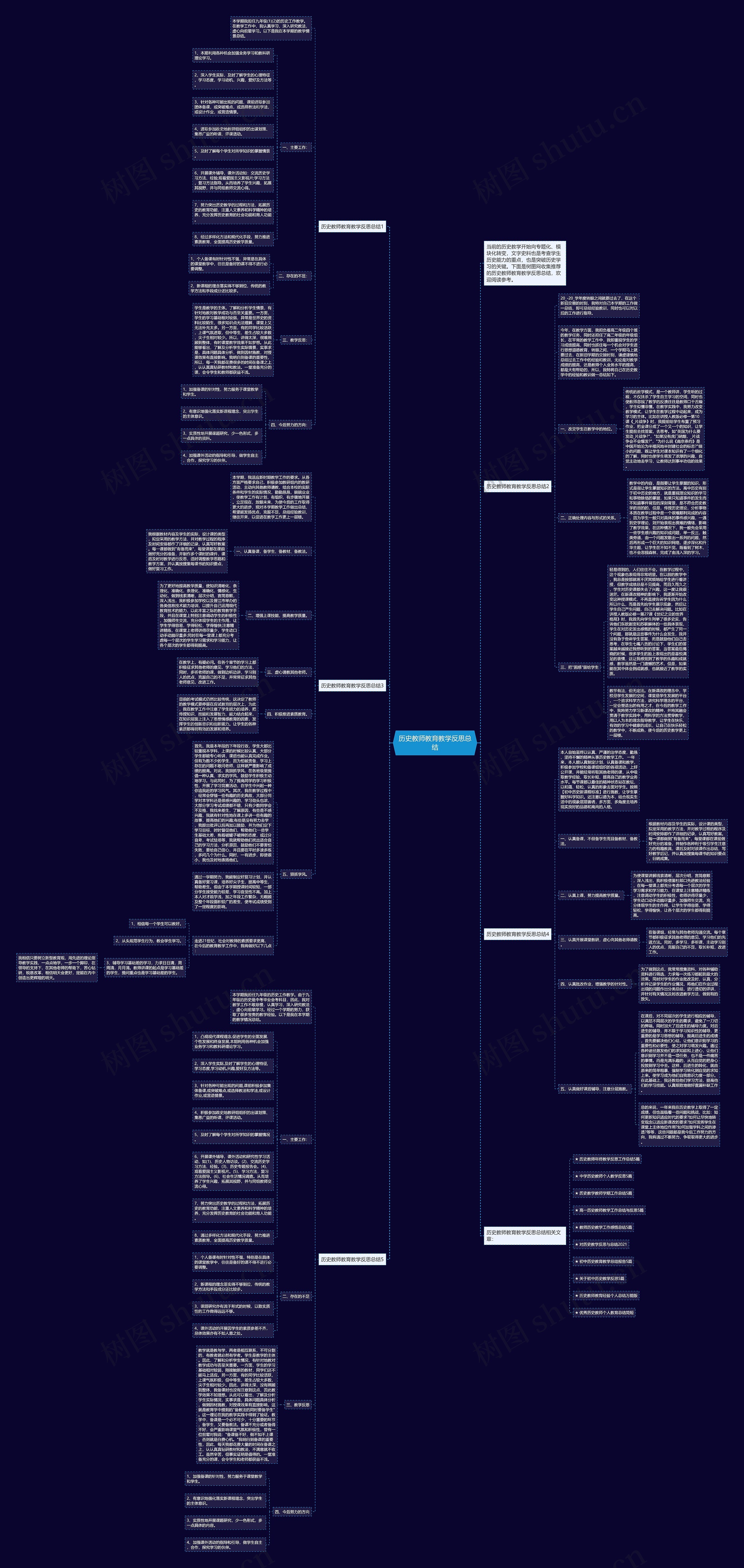 历史教师教育教学反思总结思维导图