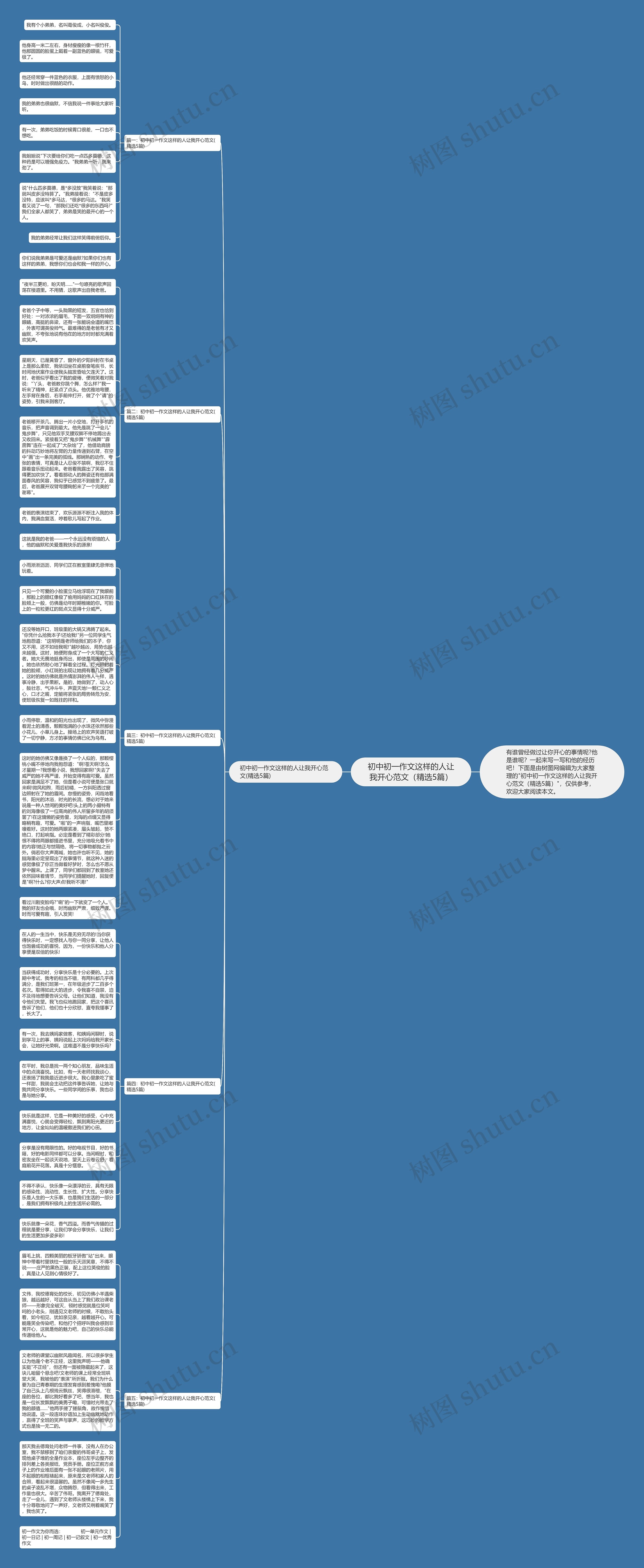 初中初一作文这样的人让我开心范文（精选5篇）思维导图