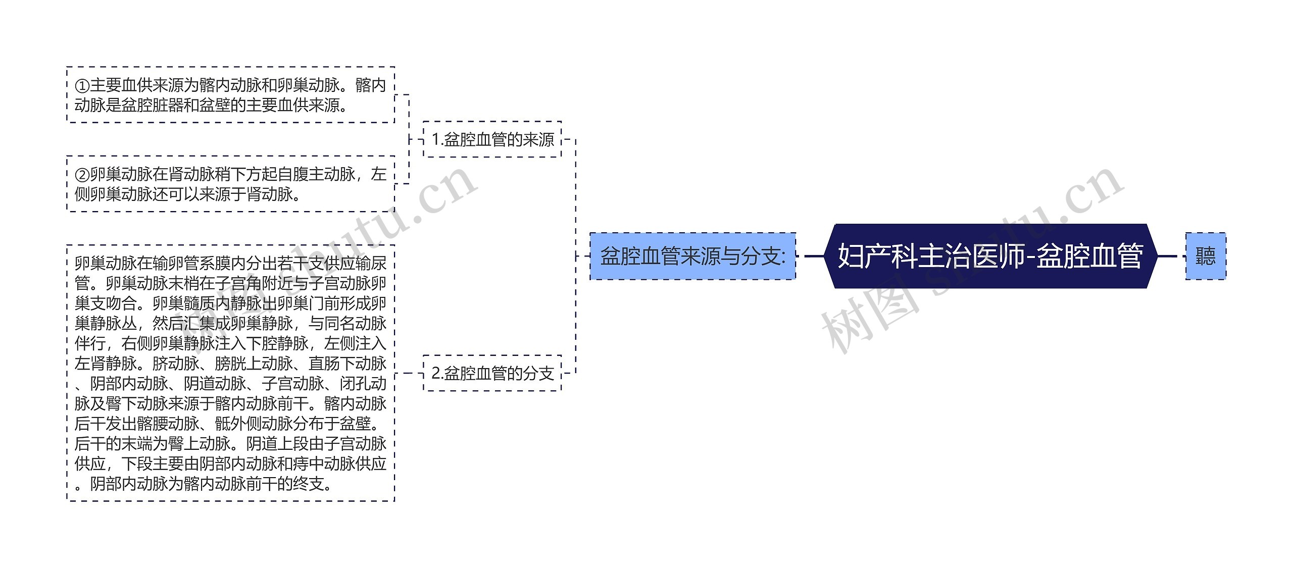 妇产科主治医师-盆腔血管思维导图