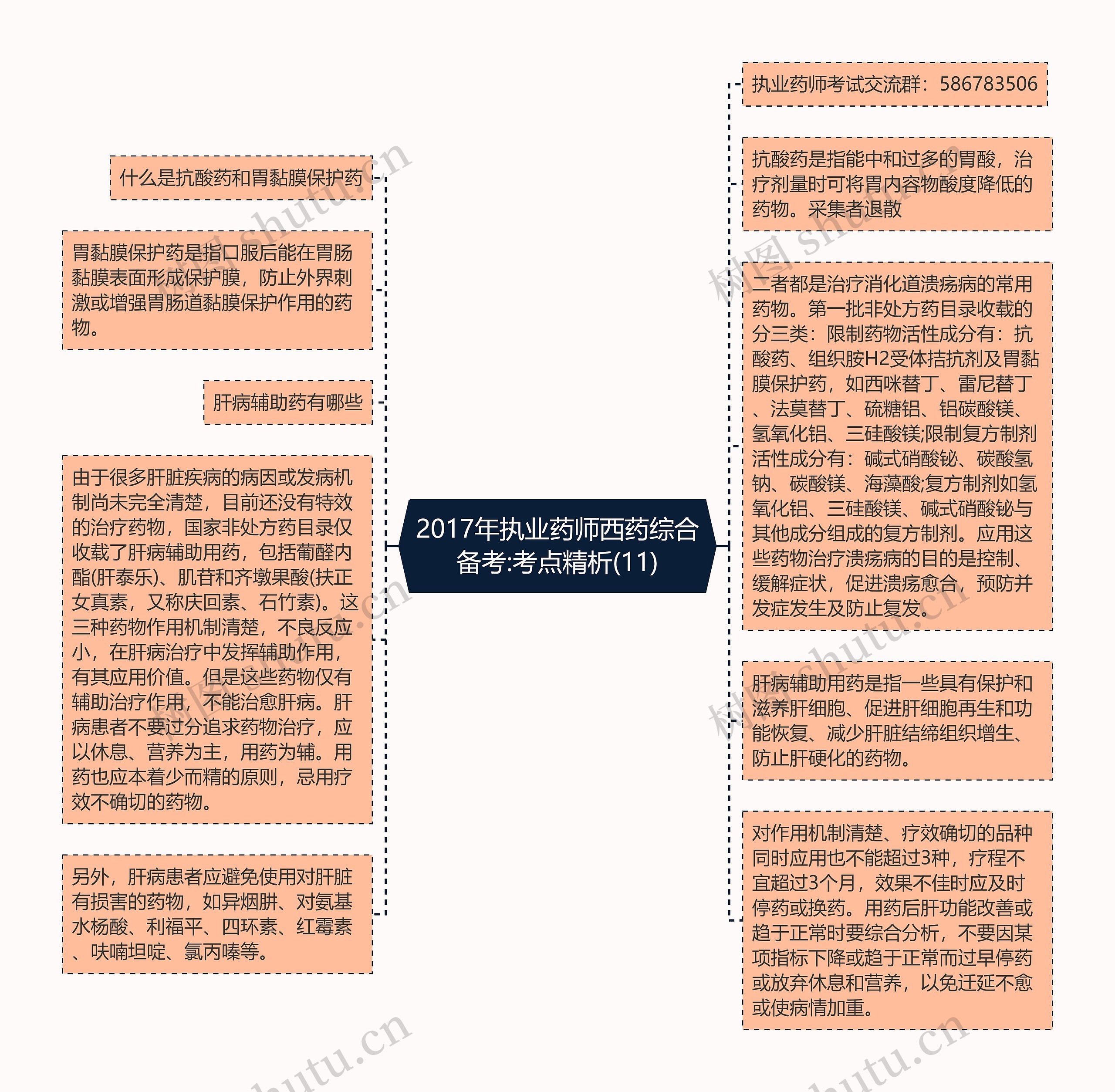 2017年执业药师西药综合备考:考点精析(11)思维导图