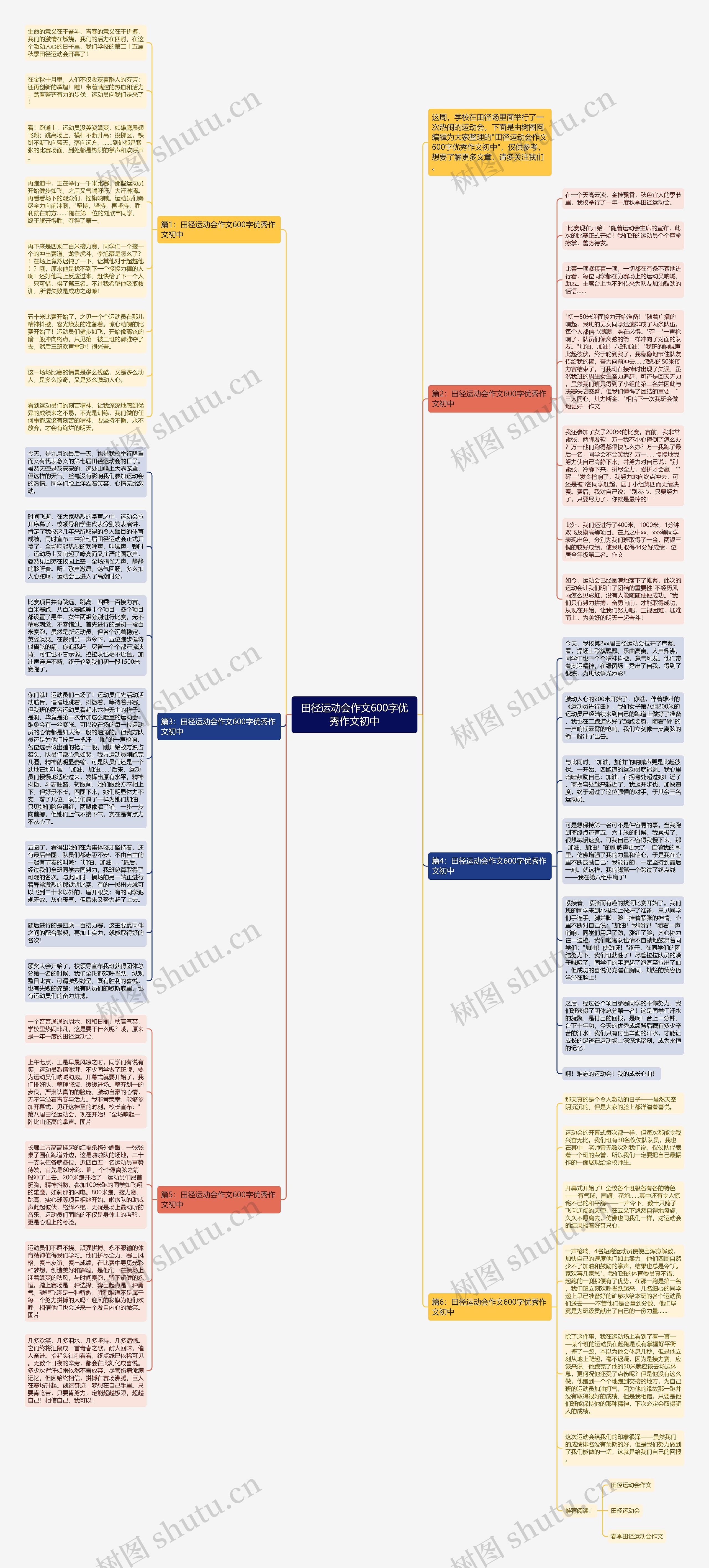 田径运动会作文600字优秀作文初中思维导图