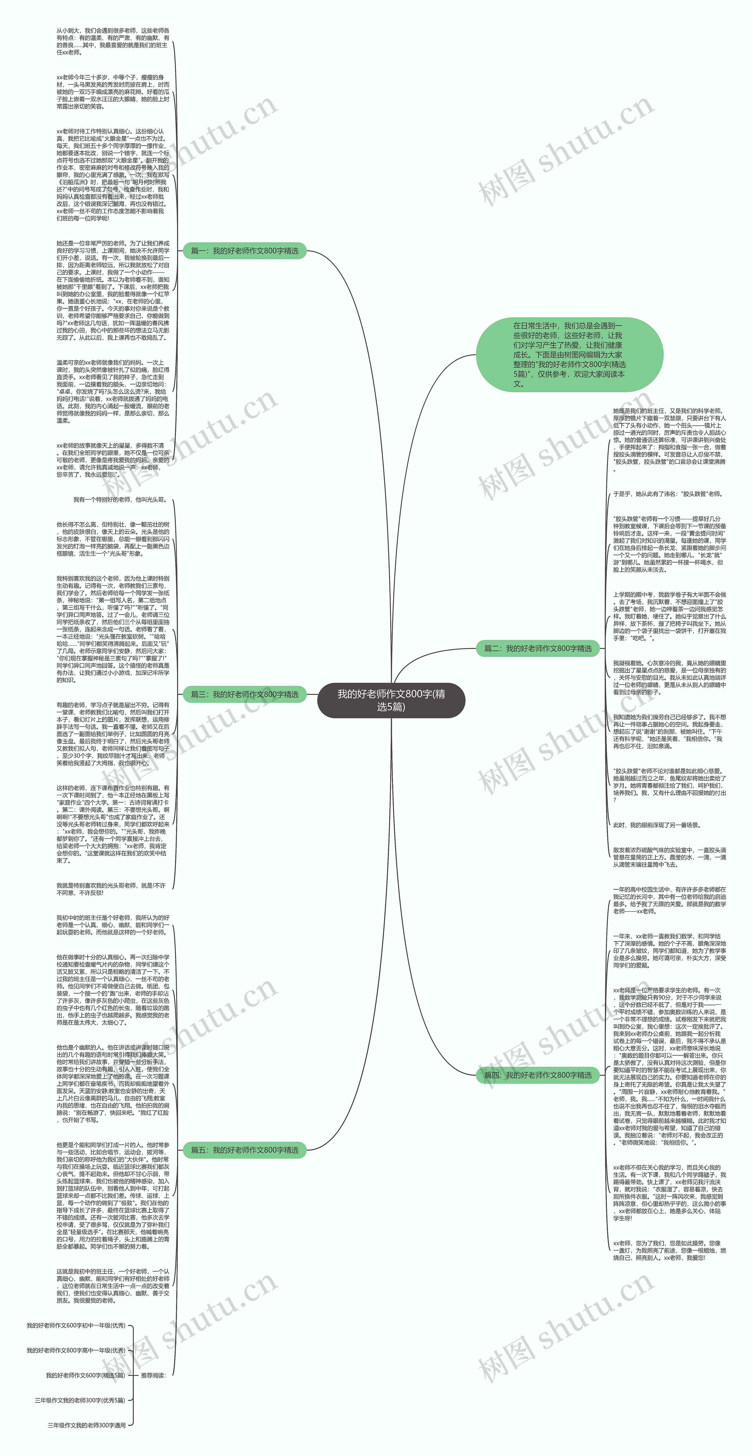 我的好老师作文800字(精选5篇)思维导图