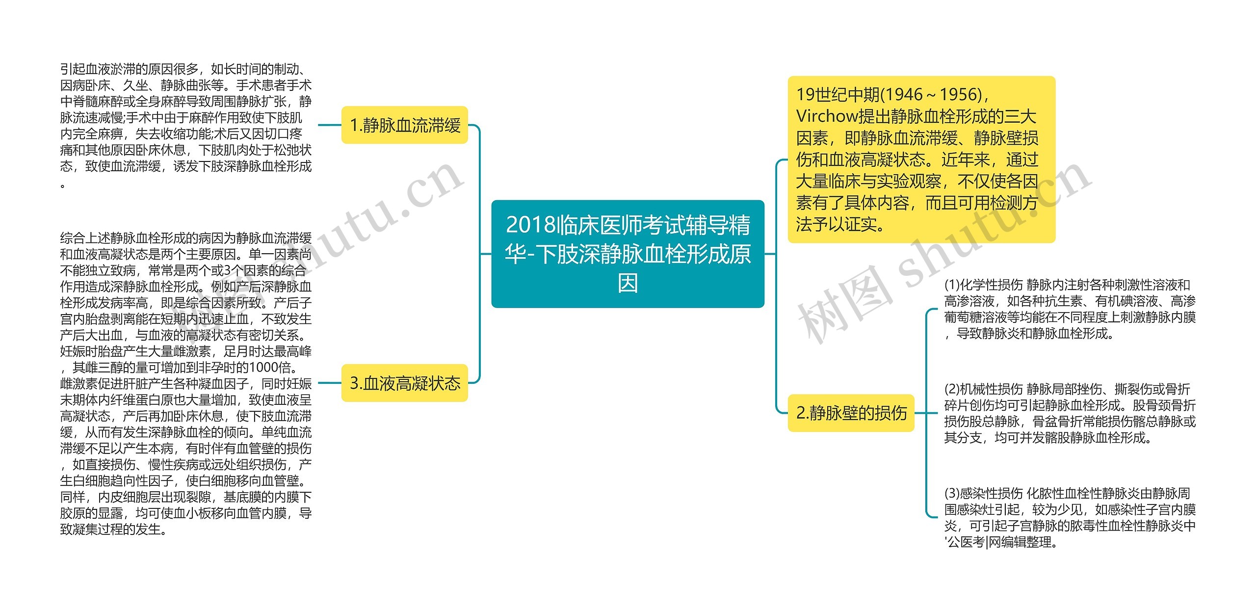 2018临床医师考试辅导精华-下肢深静脉血栓形成原因