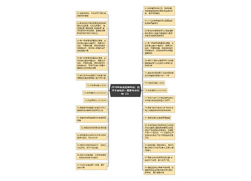 2018年执业药师考试：药学专业知识一重要考点归纳（3）