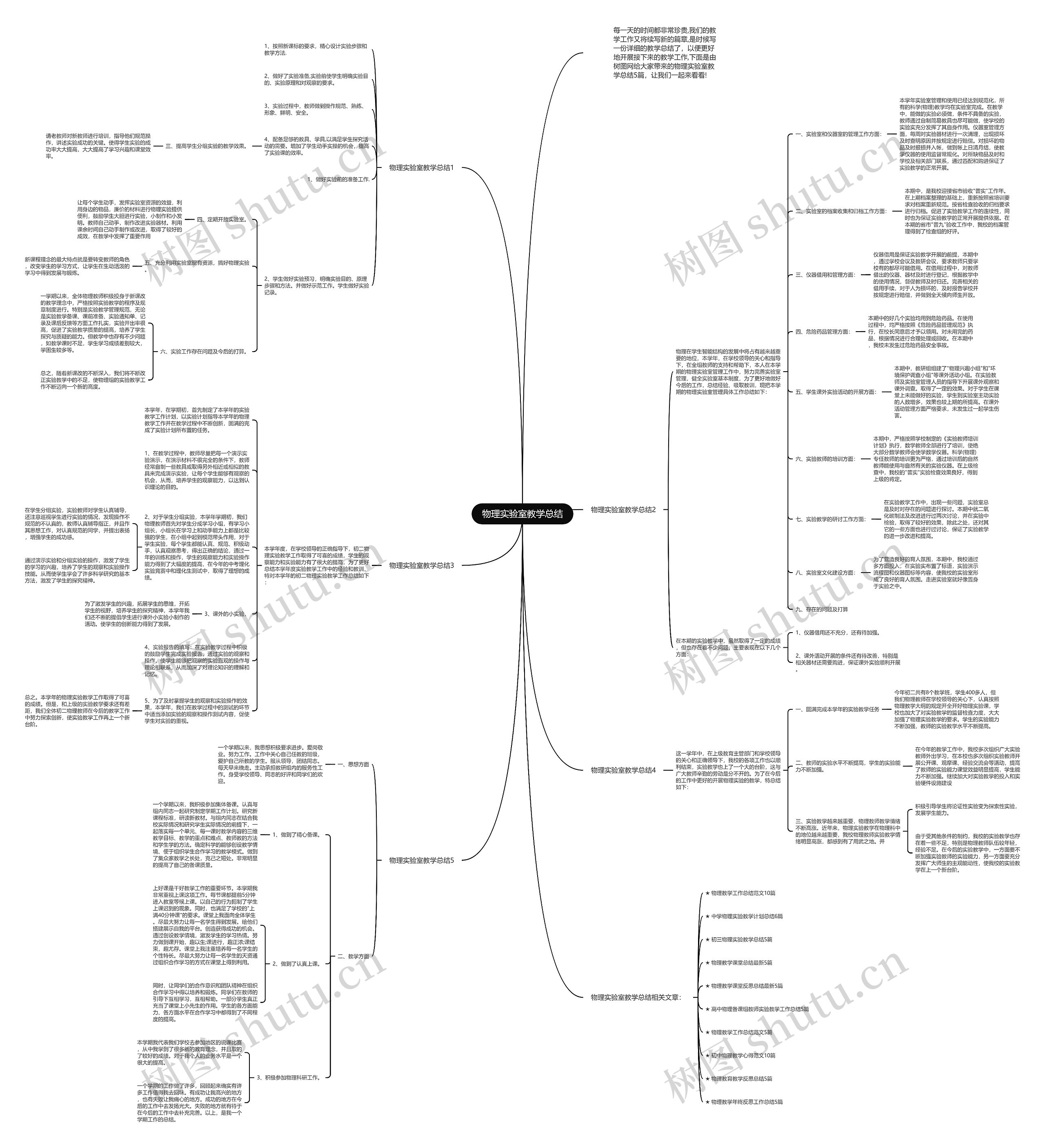 物理实验室教学总结思维导图