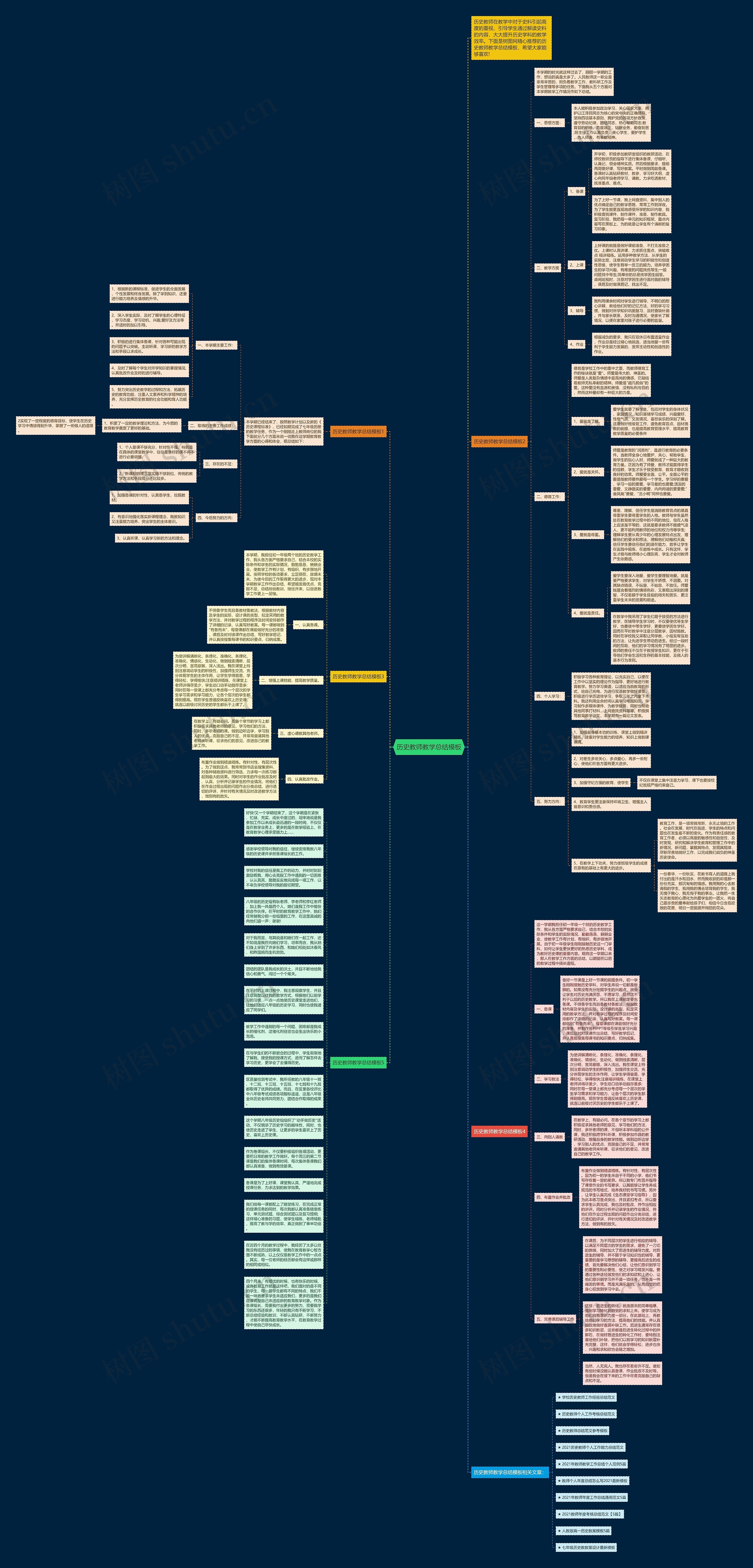 历史教师教学总结思维导图