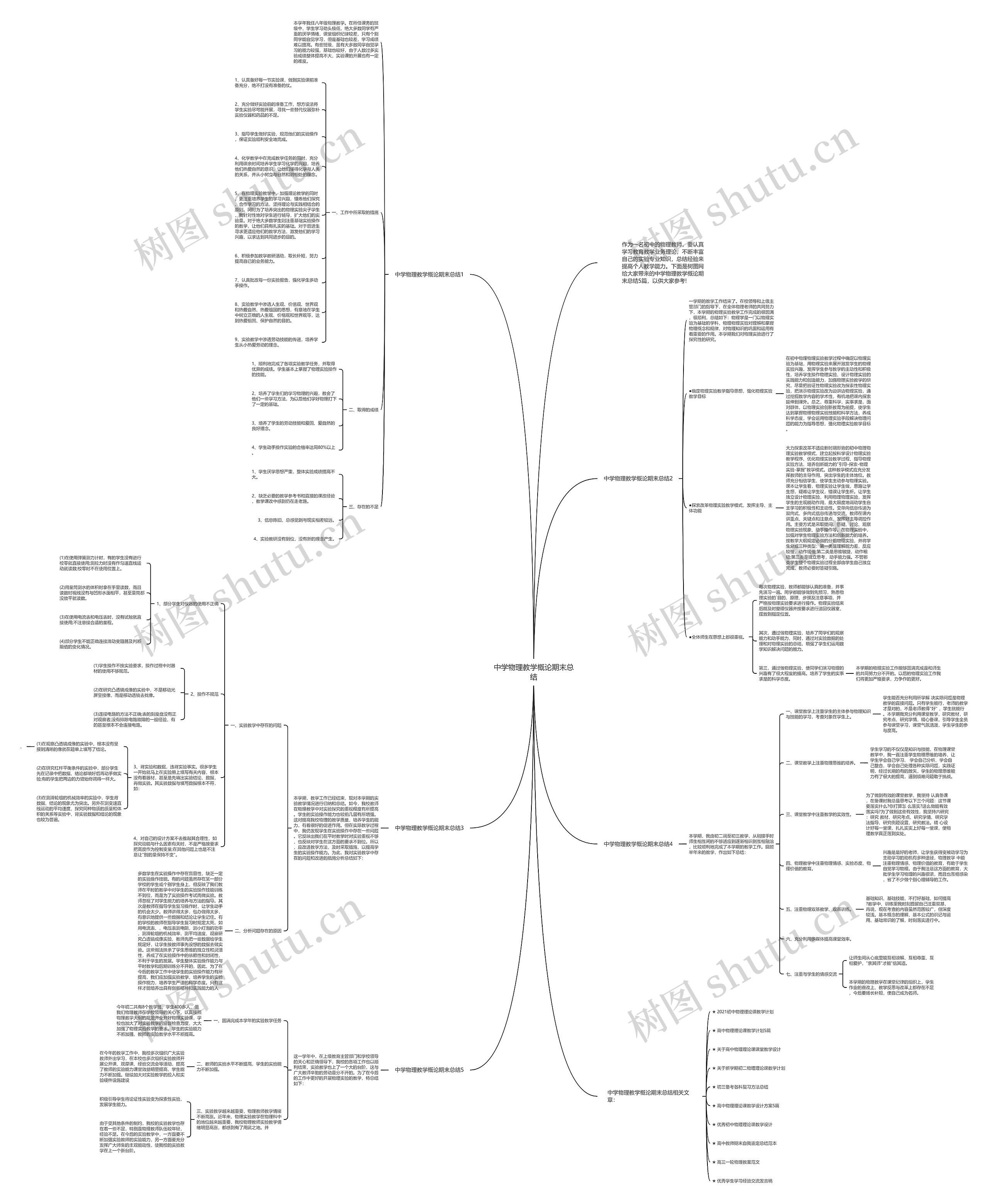 中学物理教学概论期末总结思维导图