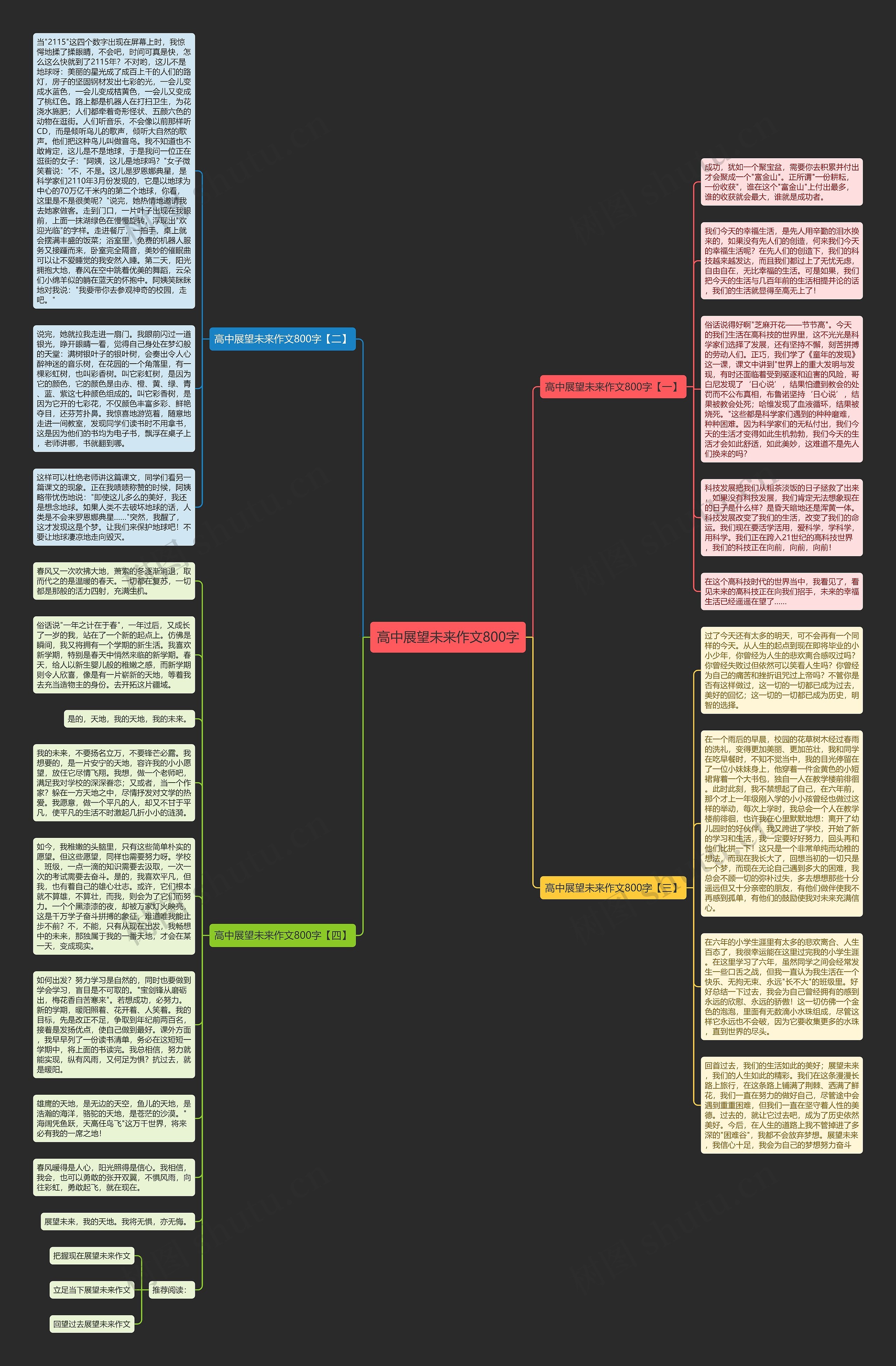 高中展望未来作文800字思维导图