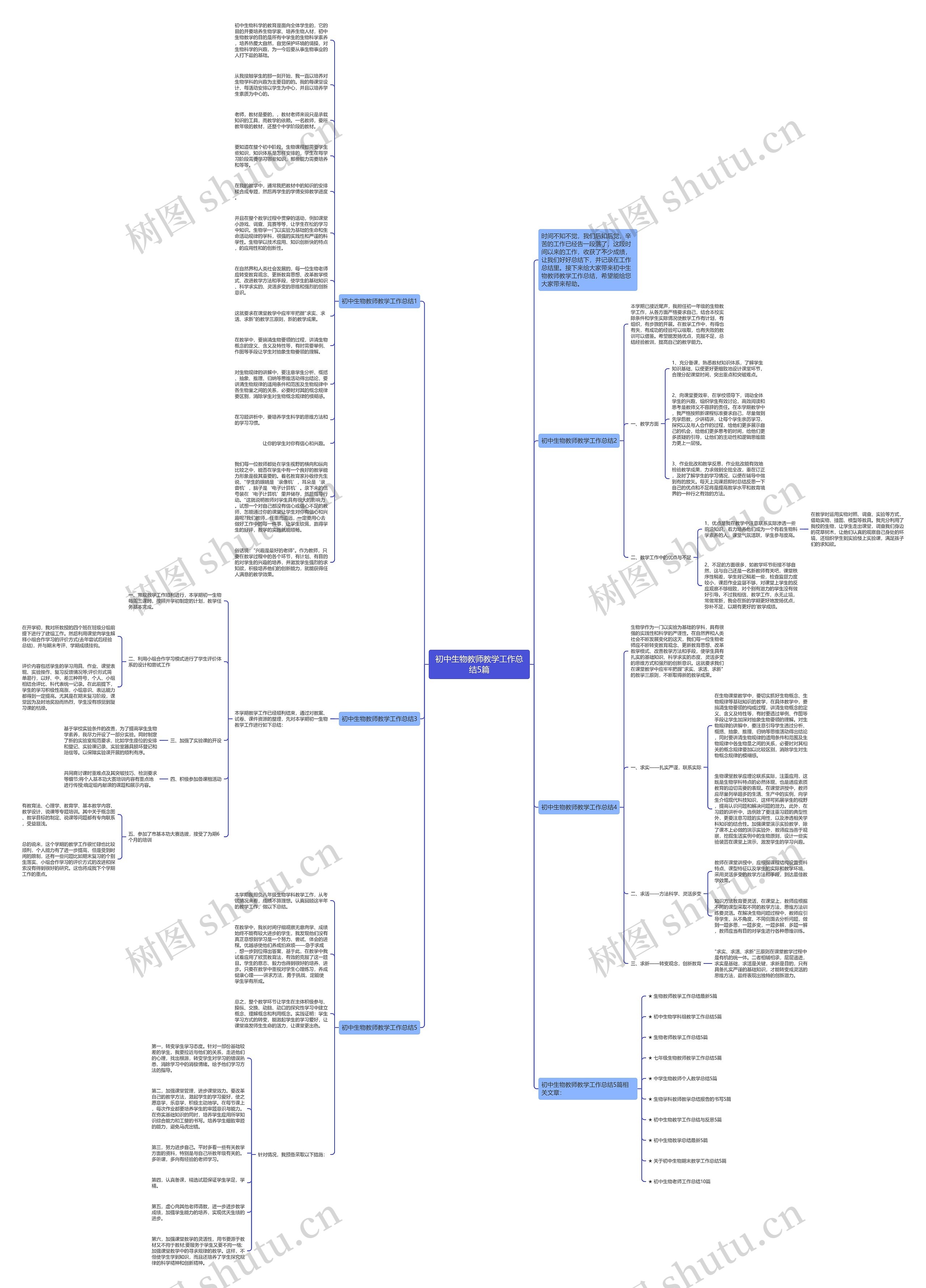 初中生物教师教学工作总结5篇思维导图高清图 初中生物教师教学工作总结5篇思维导图