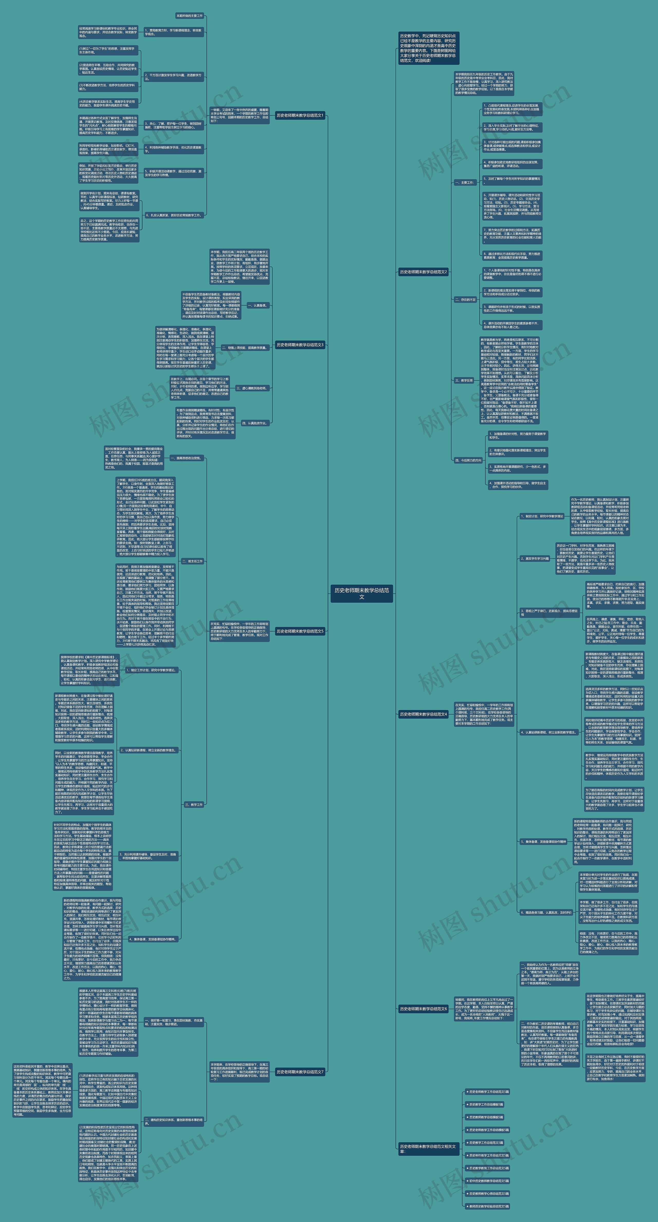 历史老师期末教学总结范文思维导图