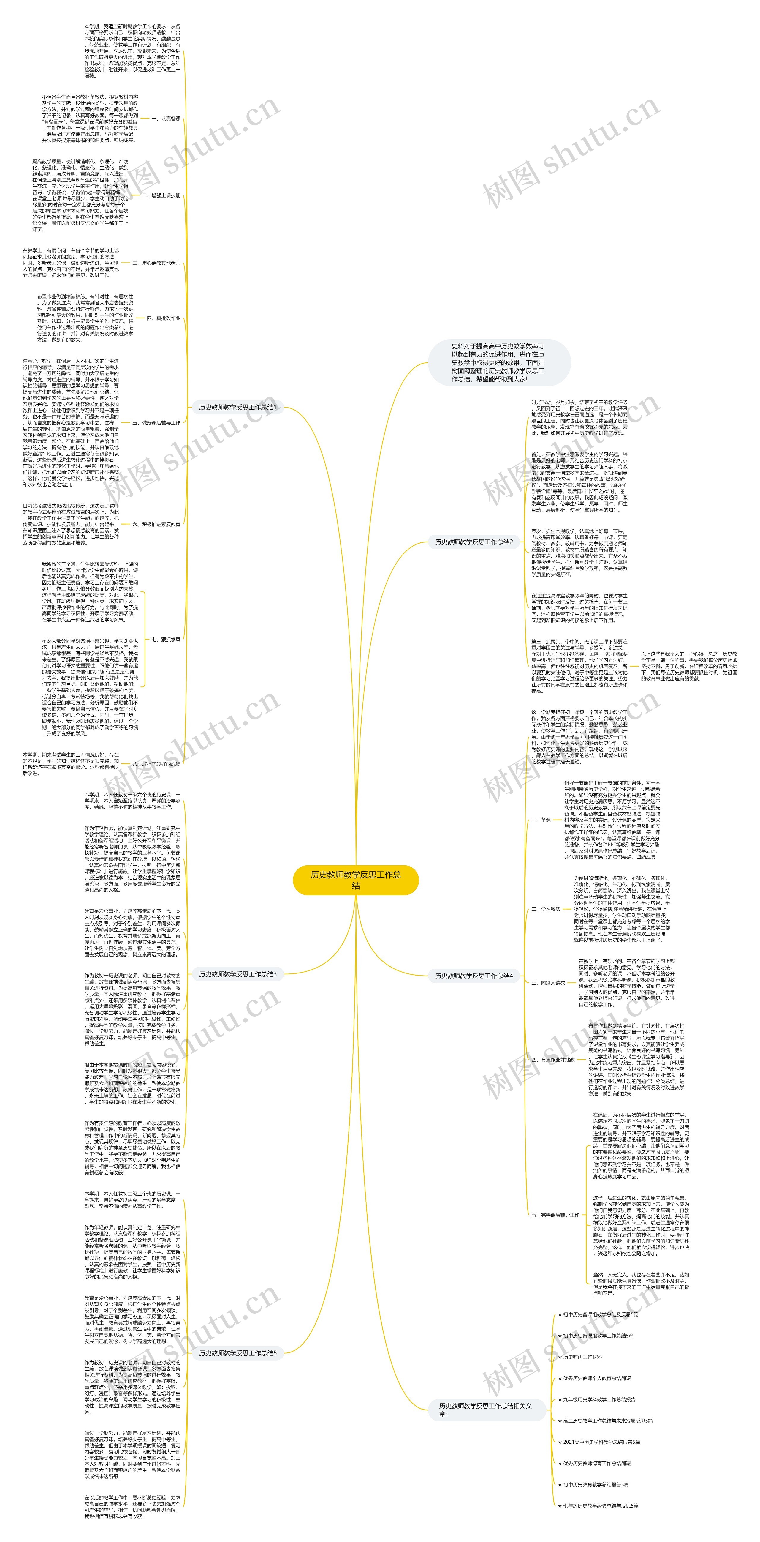 历史教师教学反思工作总结思维导图