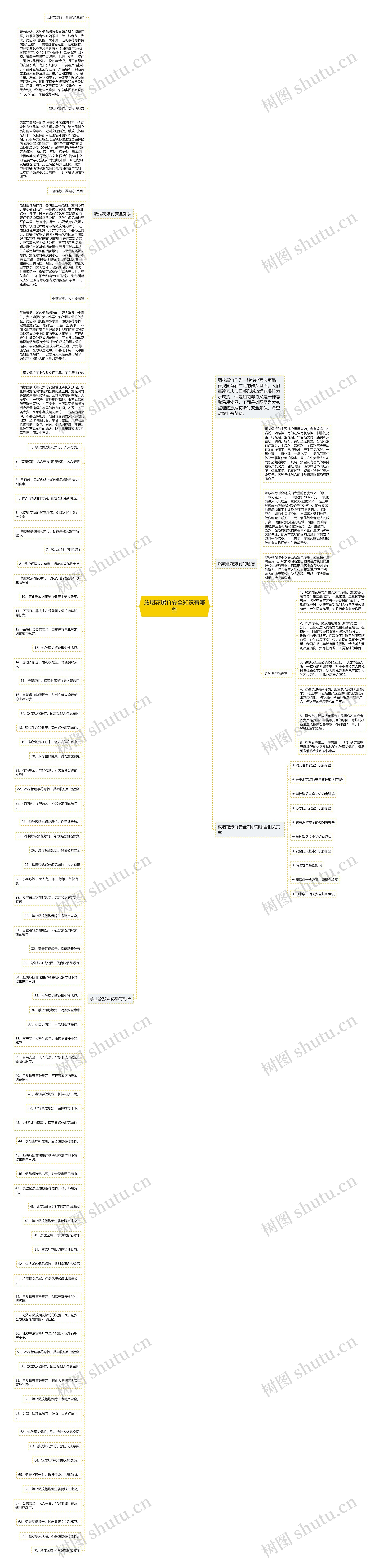 放烟花爆竹安全知识有哪些思维导图