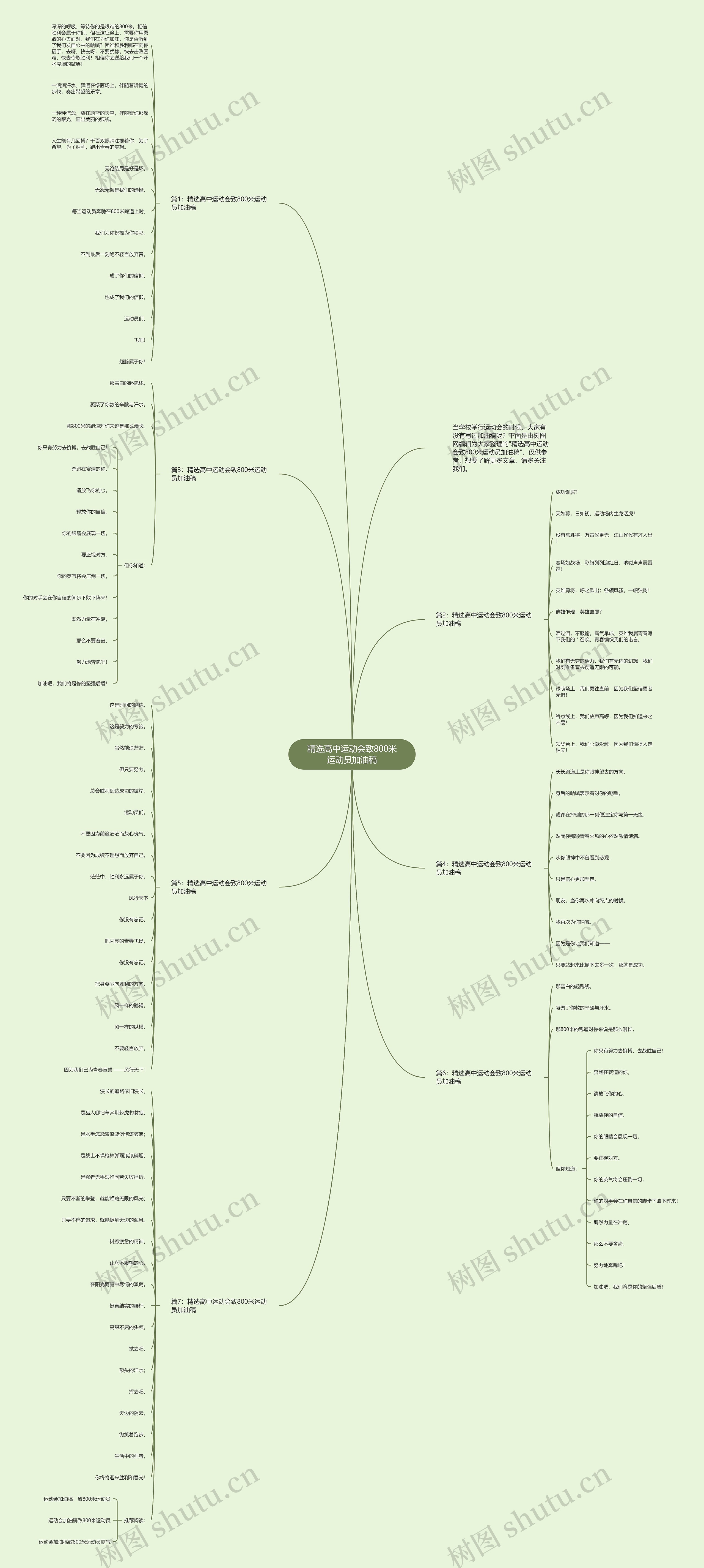 精选高中运动会致800米运动员加油稿思维导图