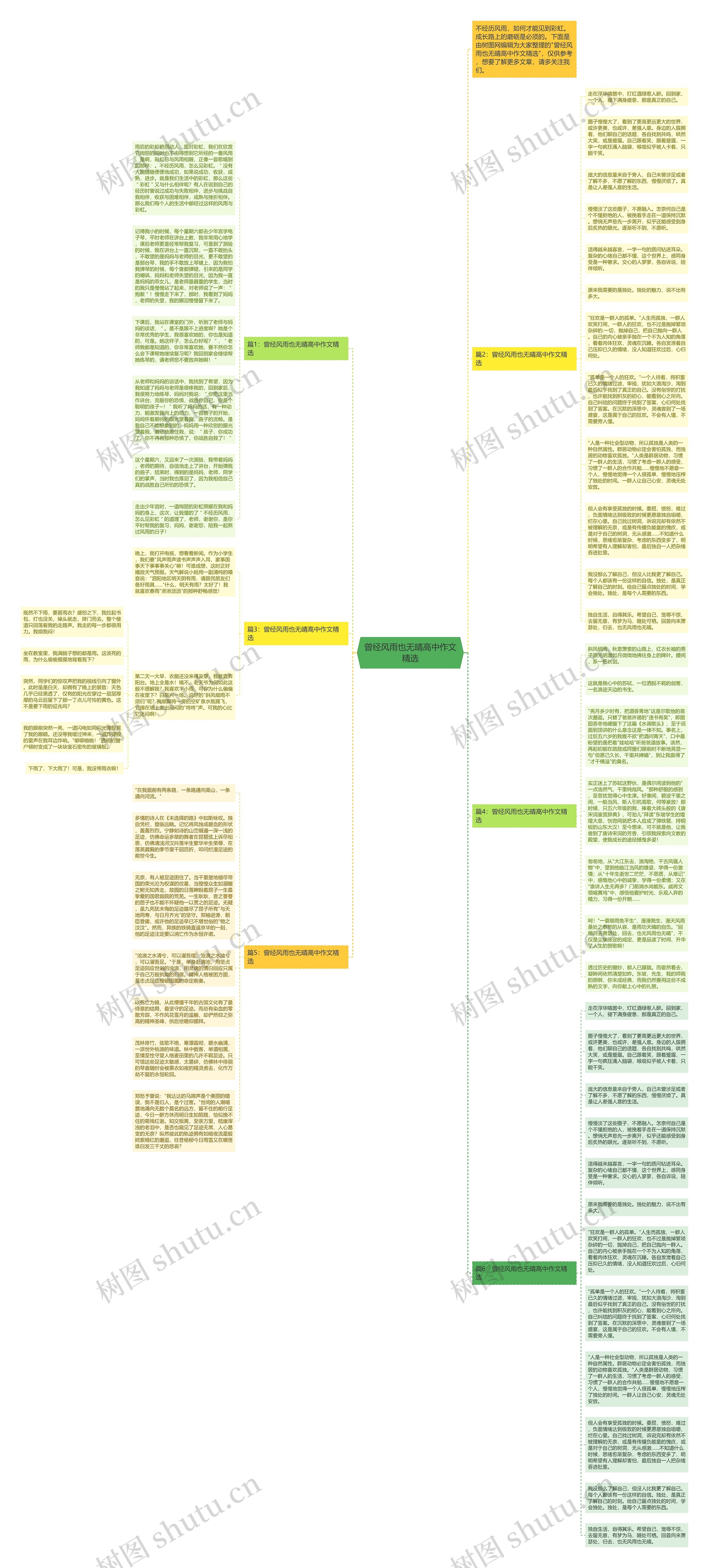 曾经风雨也无晴高中作文精选思维导图