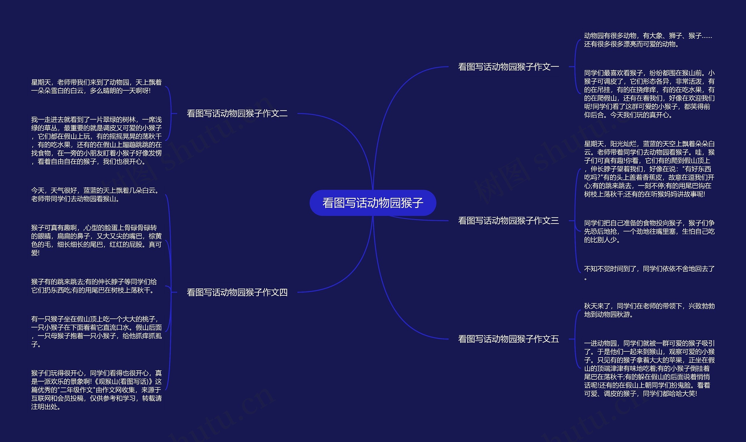 看图写话动物园猴子思维导图
