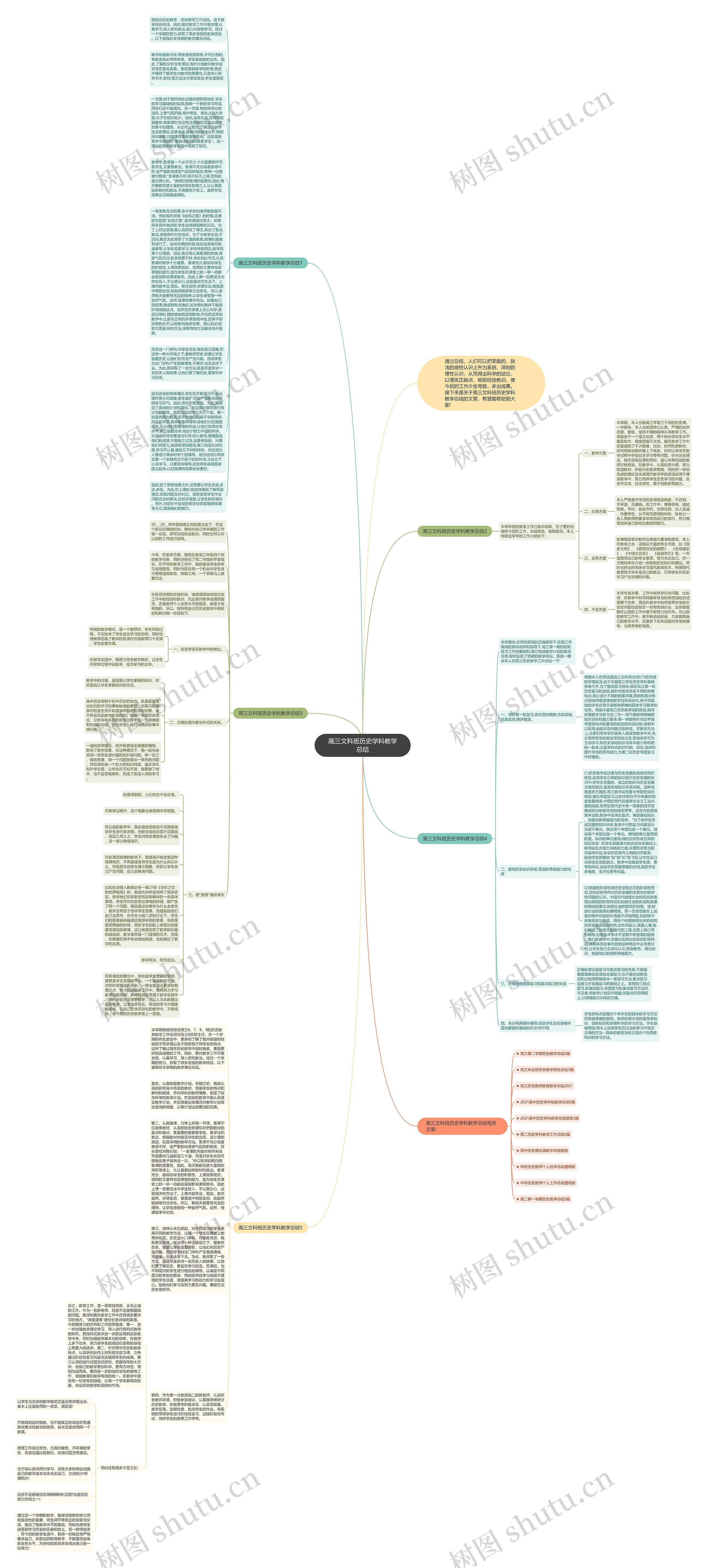 高三文科班历史学科教学总结思维导图