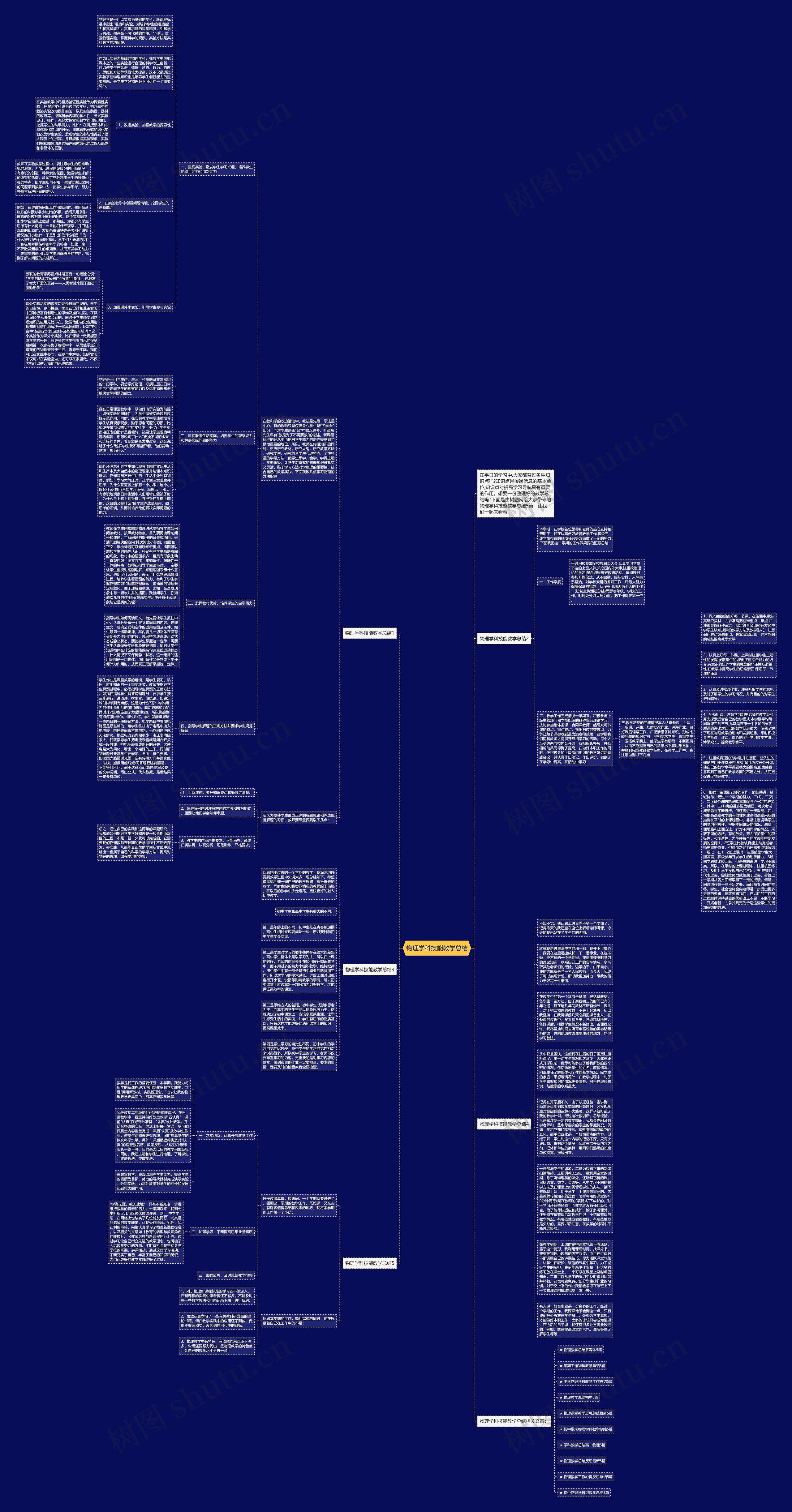 物理学科技能教学总结思维导图