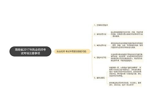 海南省2017年执业药师考试考场注意事项