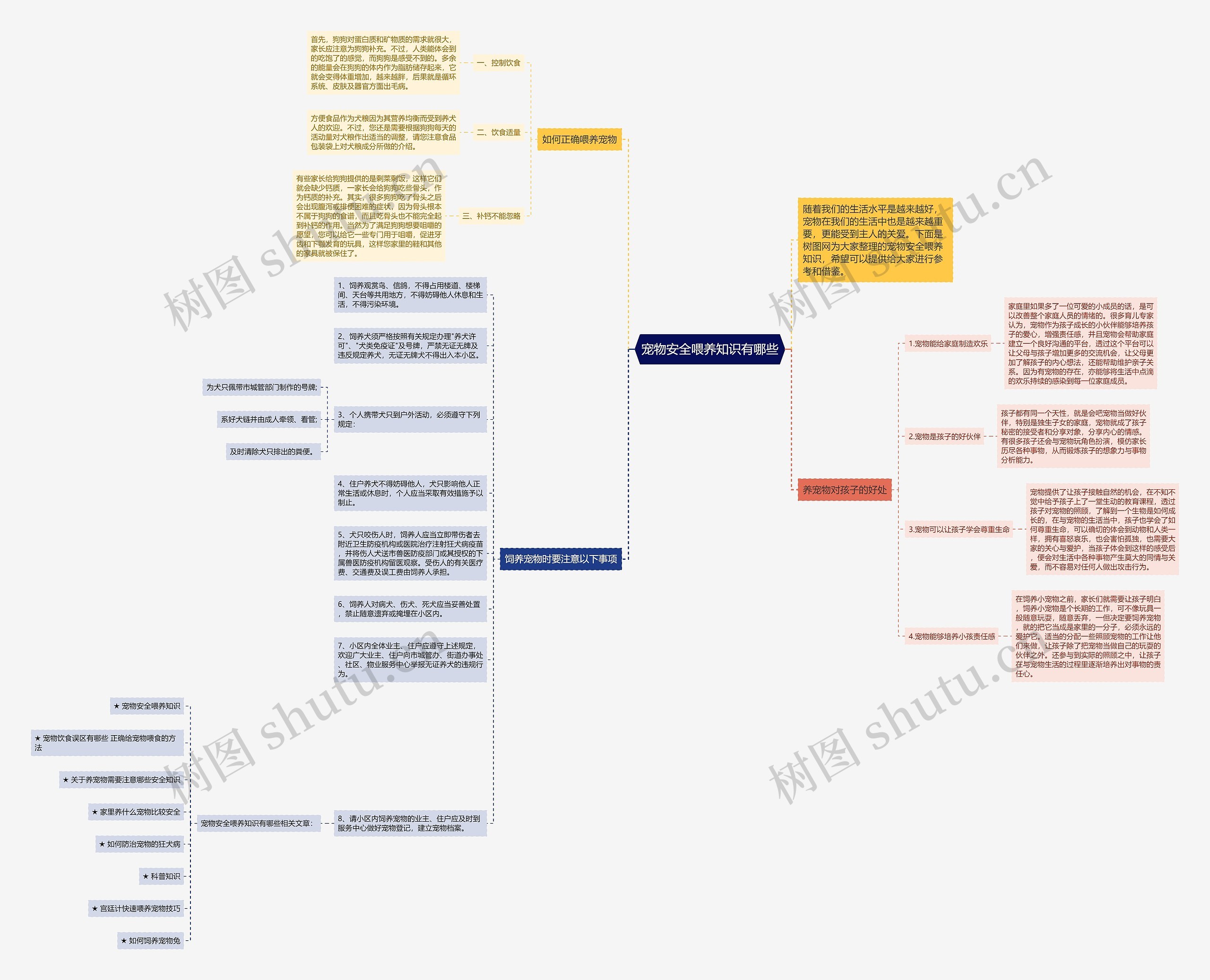 宠物安全喂养知识有哪些思维导图