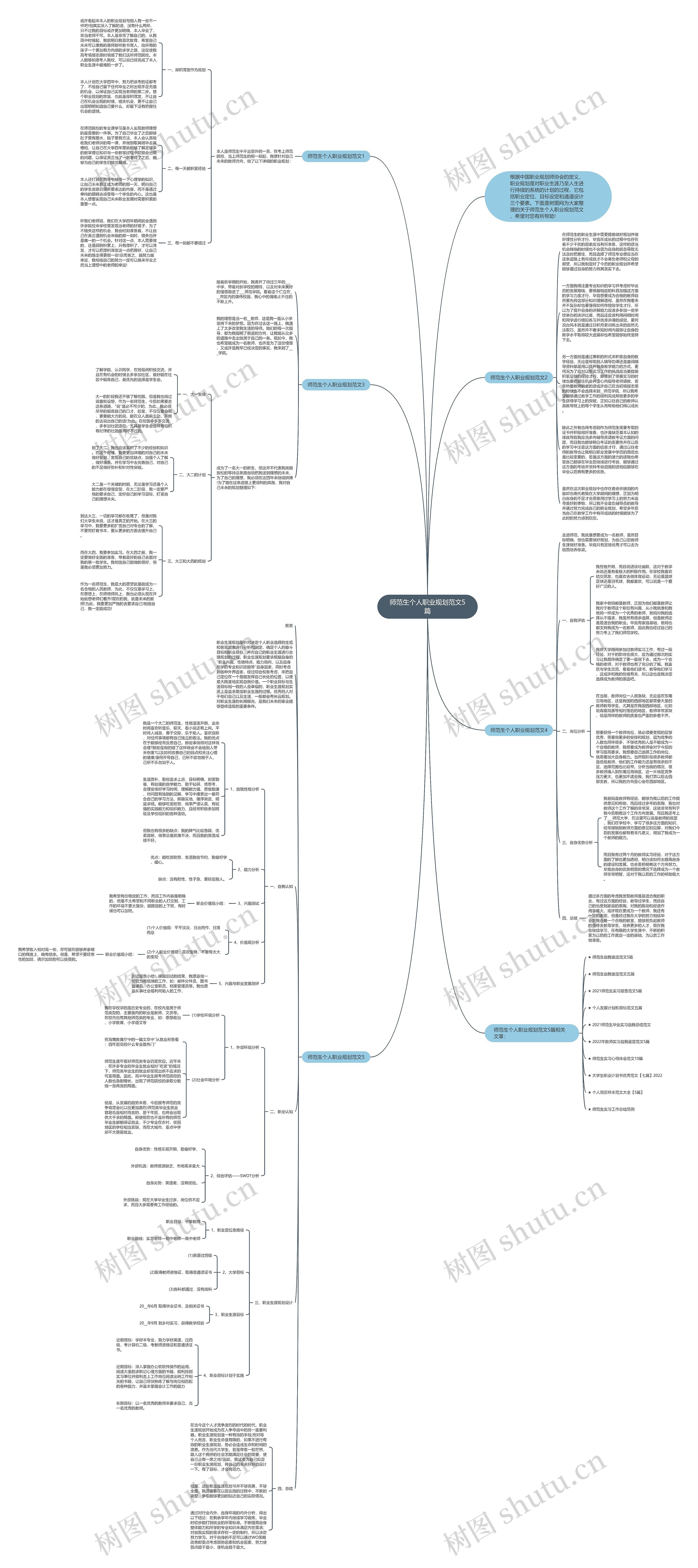 师范生个人职业规划范文5篇思维导图高清图 师范生个人职业规划范文5篇思维导图