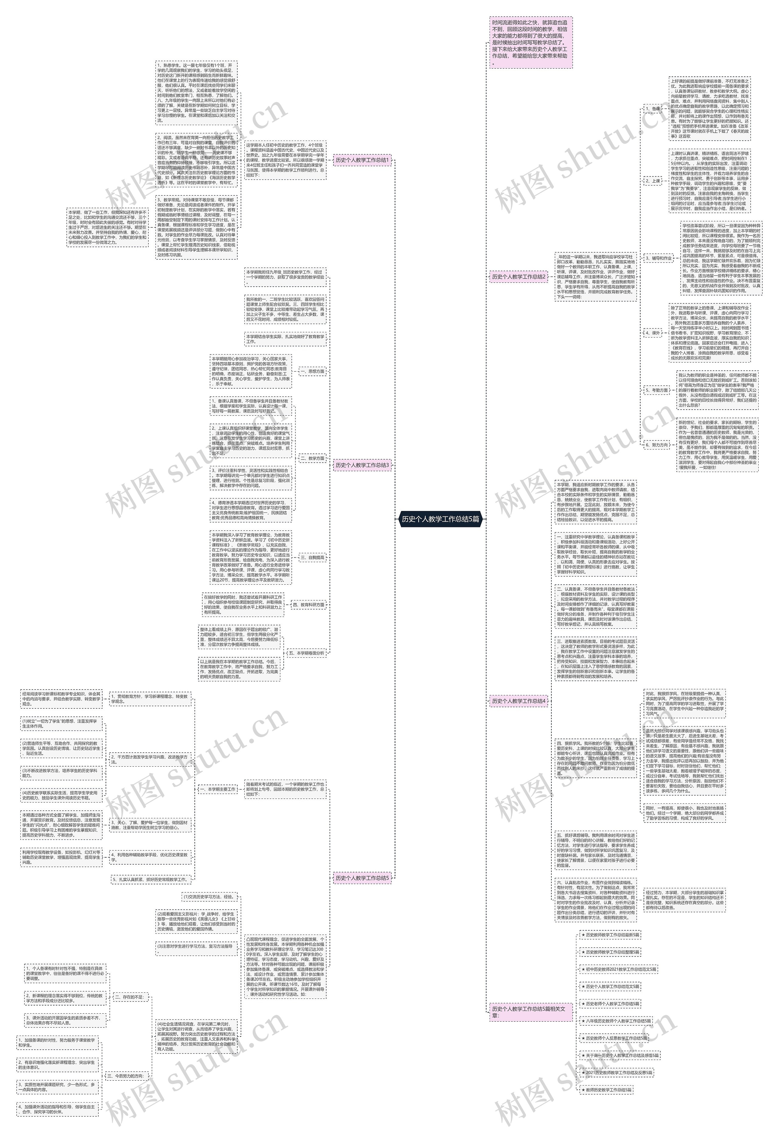 历史个人教学工作总结5篇思维导图