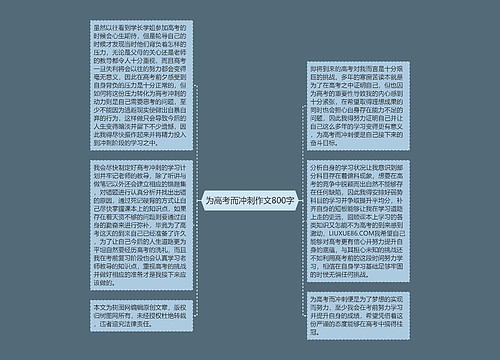 为高考而冲刺作文800字