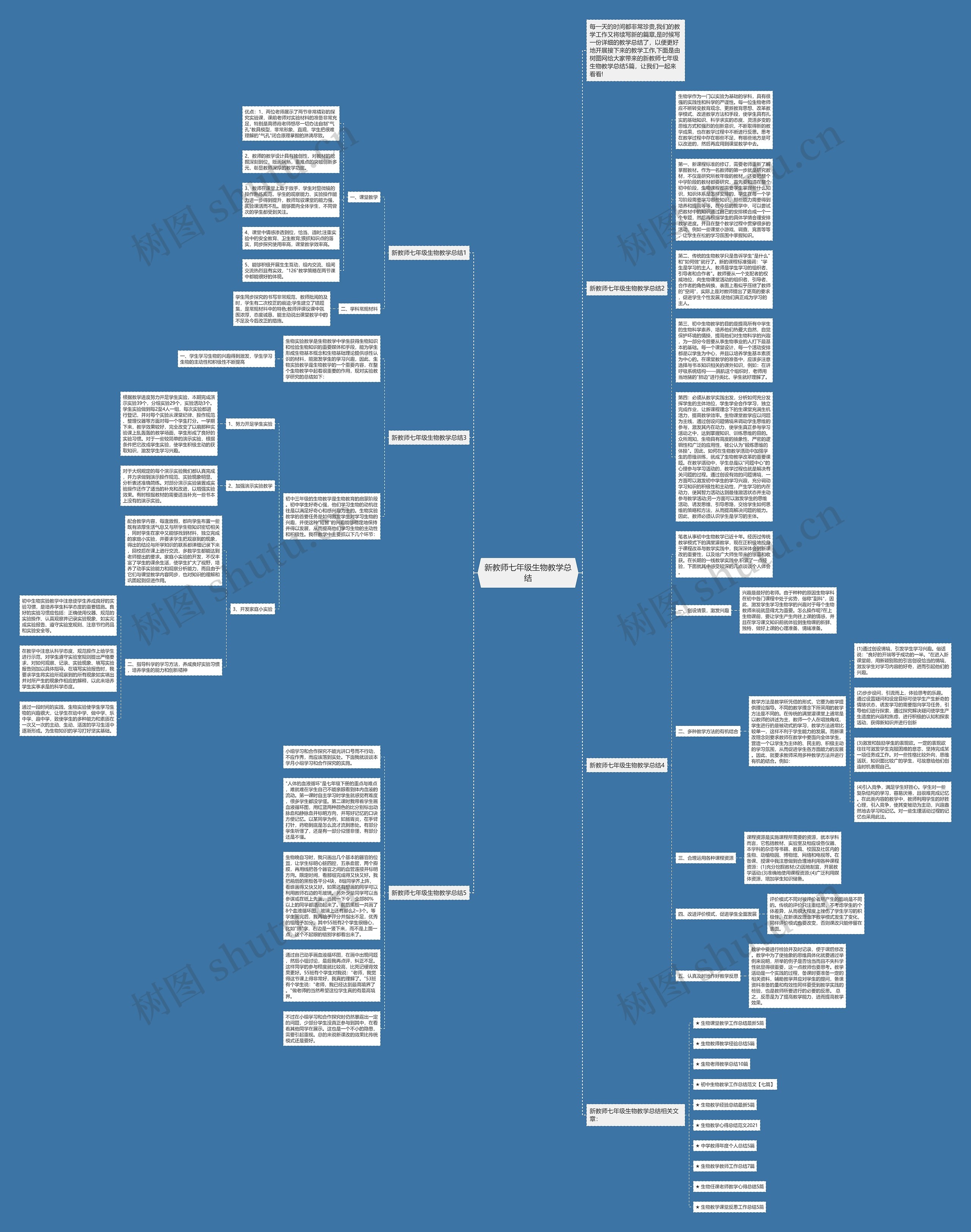 新教师七年级生物教学总结思维导图