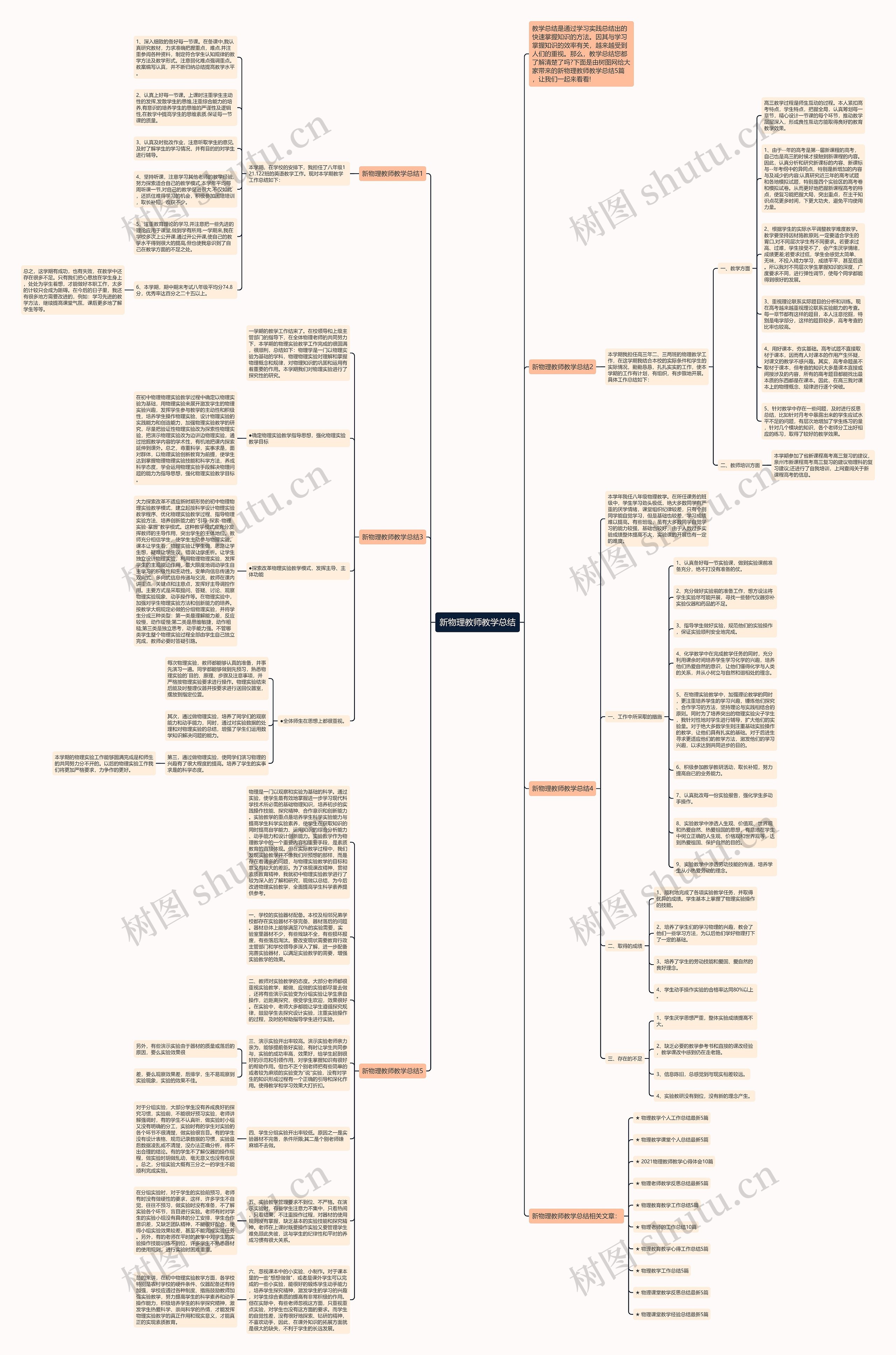 新物理教师教学总结思维导图